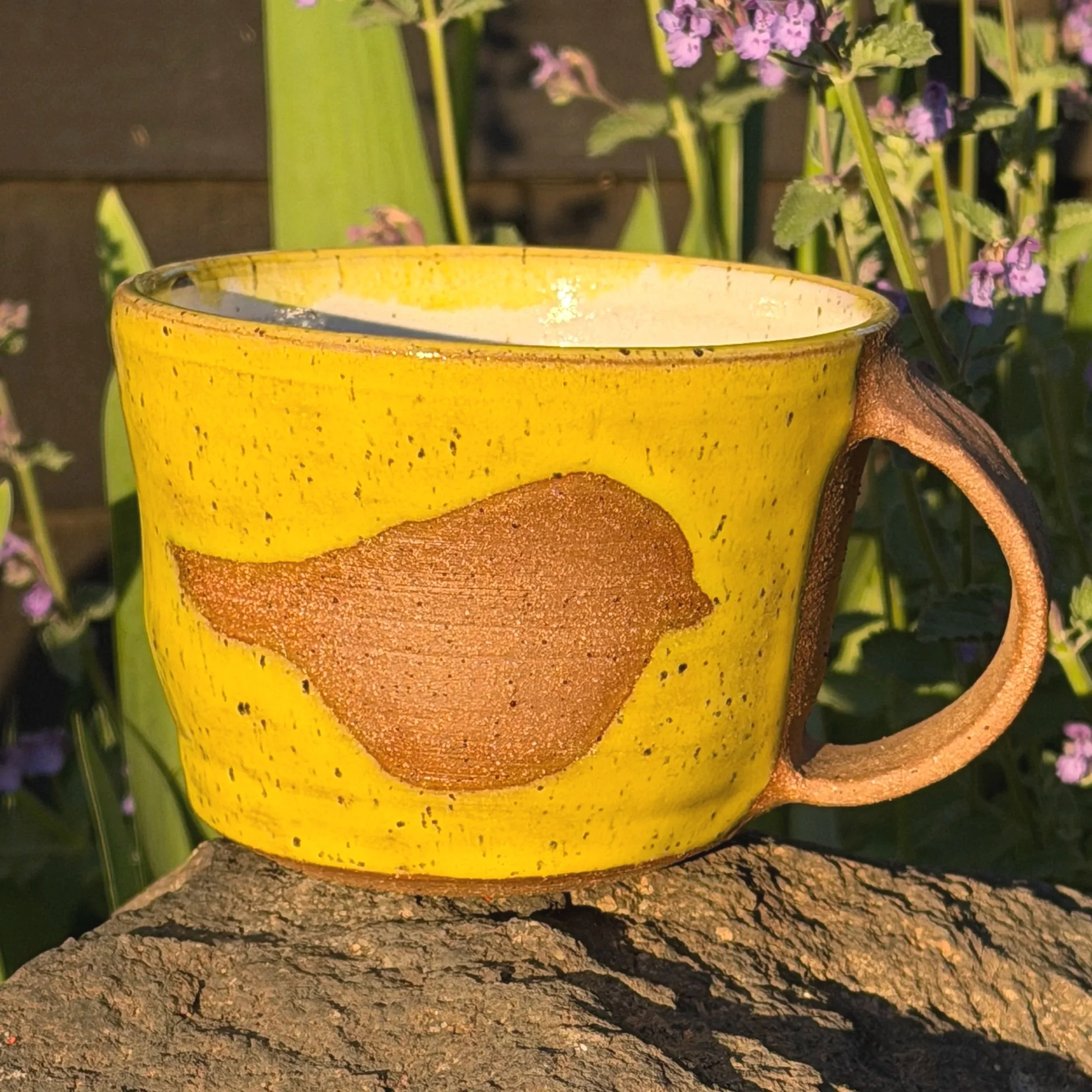 Yellow sparrow mug