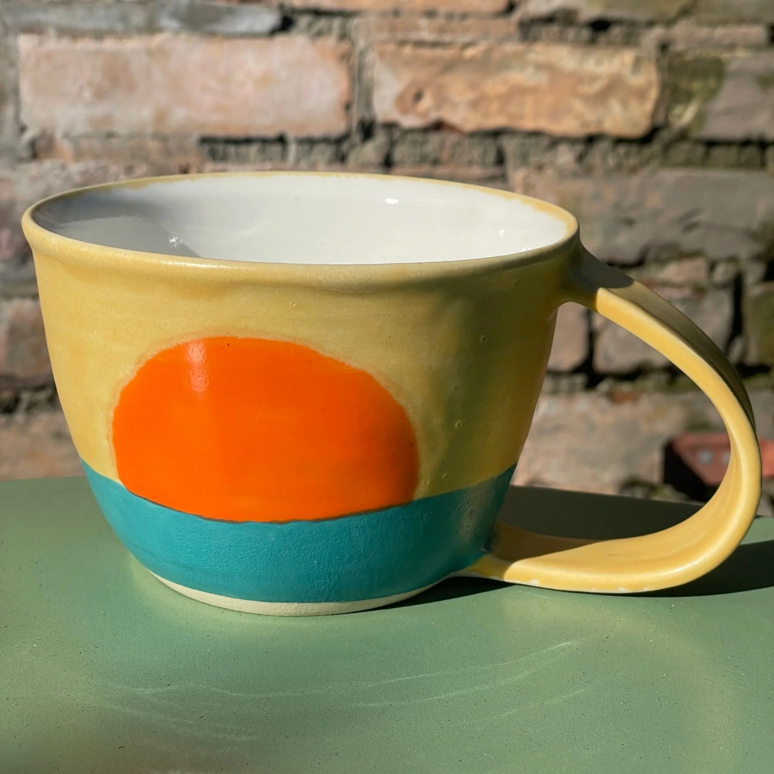 Sunset on Ocean mug in white clay