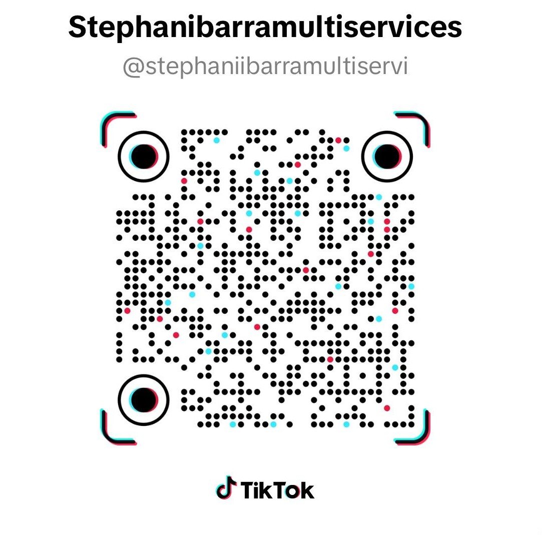 TikTok QR code for the user 'stephaniibarrmultiservices' with the TikTok logo at the bottom.