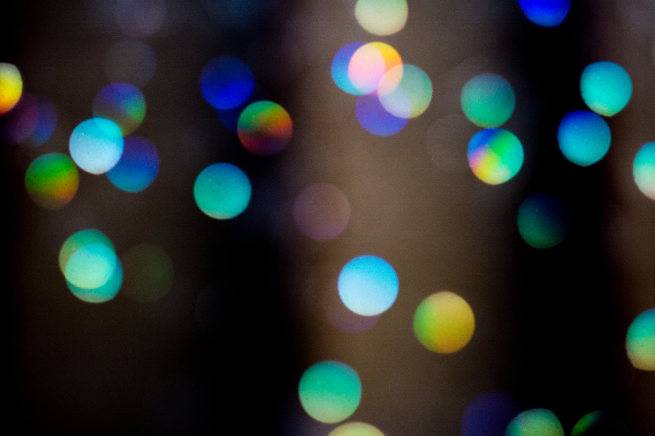 Colorful, blurry lights on a dark background