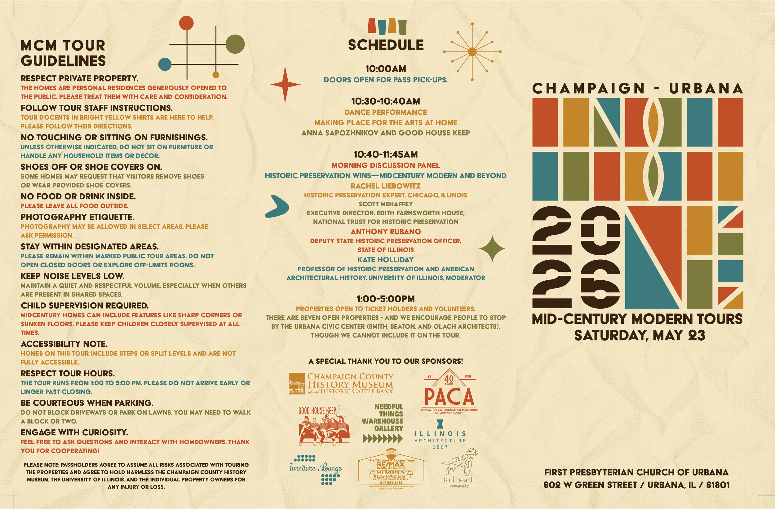 Champaign-Urbana Mid-Century Modern Tours Brochure