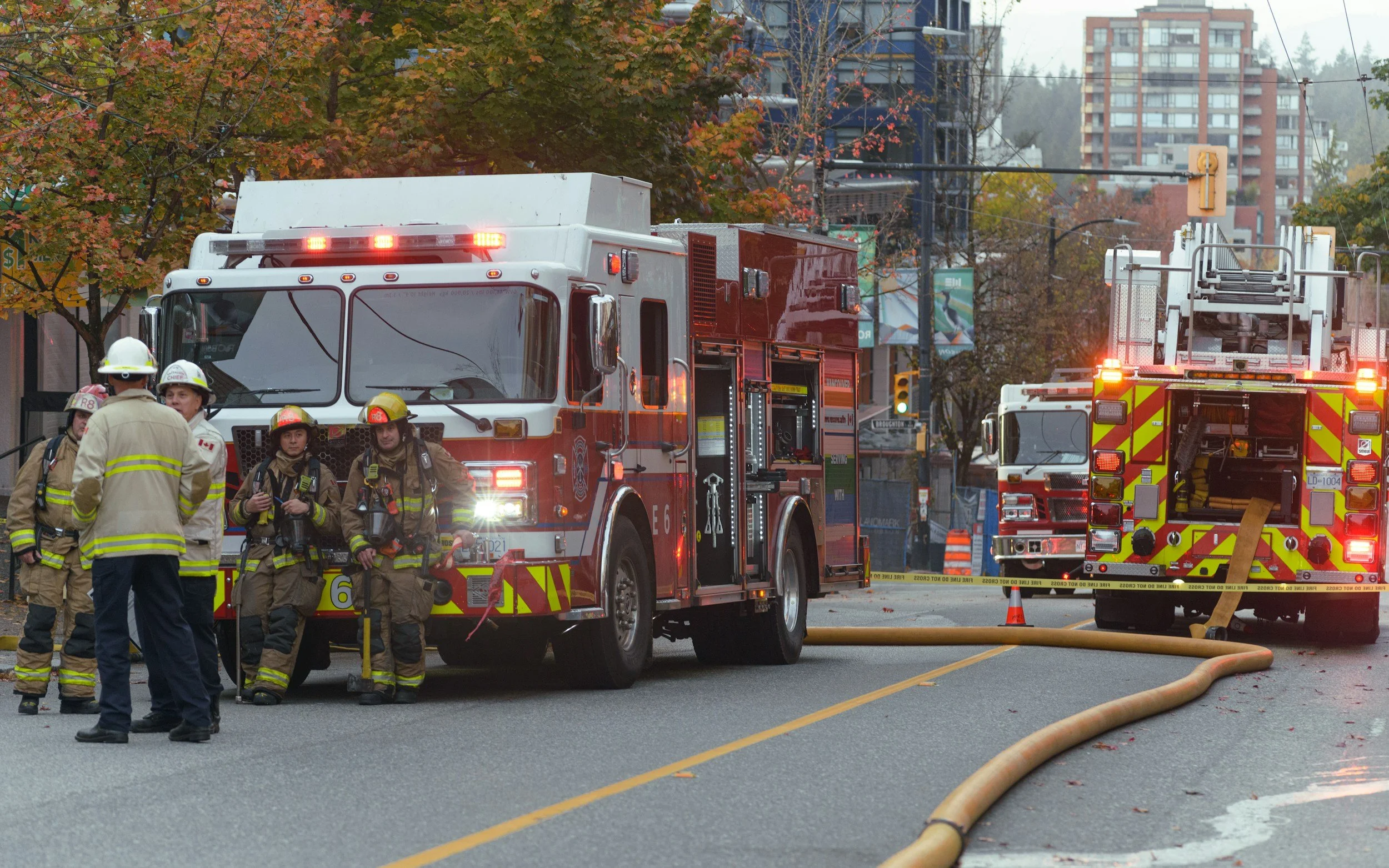 Vancouver Fire and Rescue Services at emergency scene