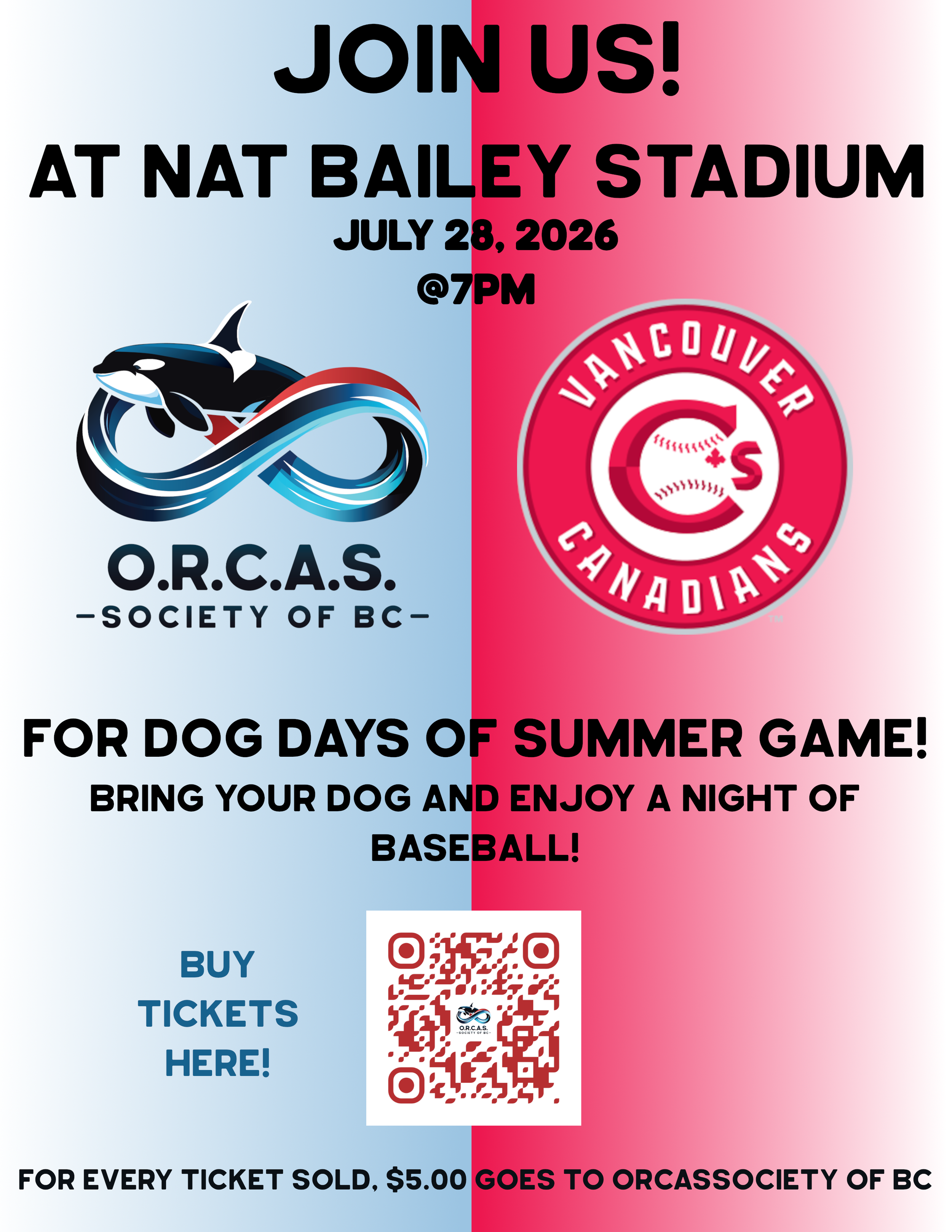 Vancouver Canadians Game Fundraiser Poster