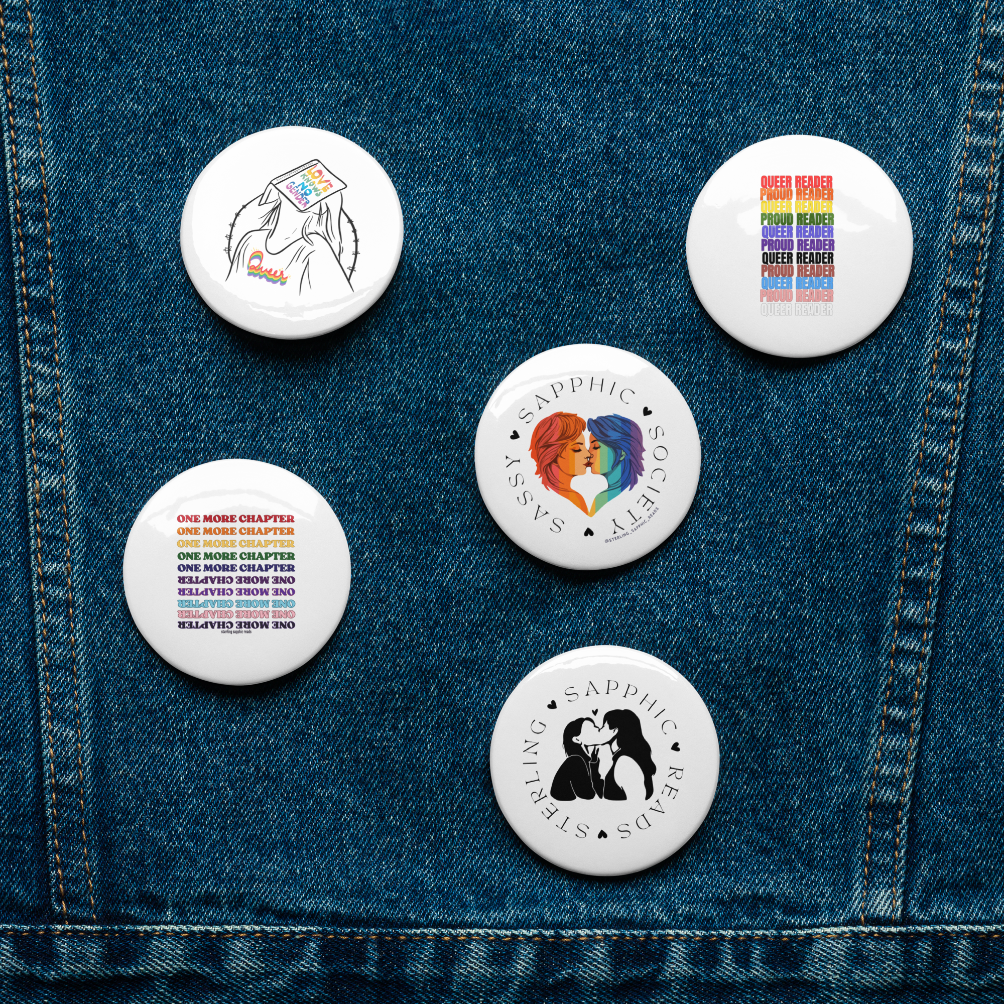 Set of Pride pin buttons