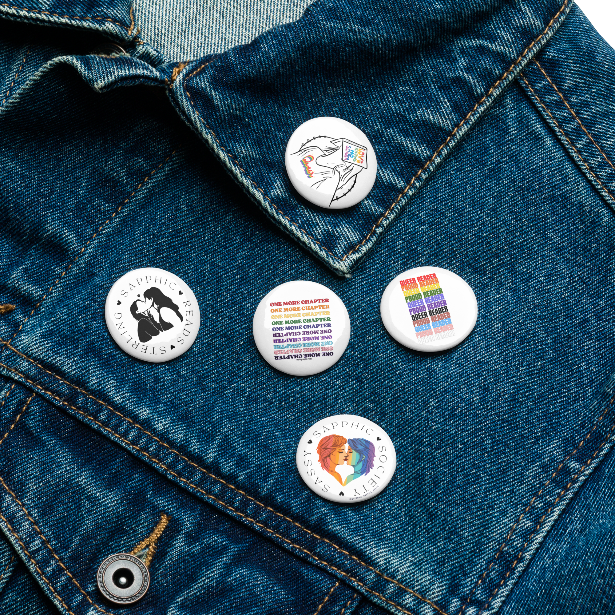 Set of Pride pin buttons