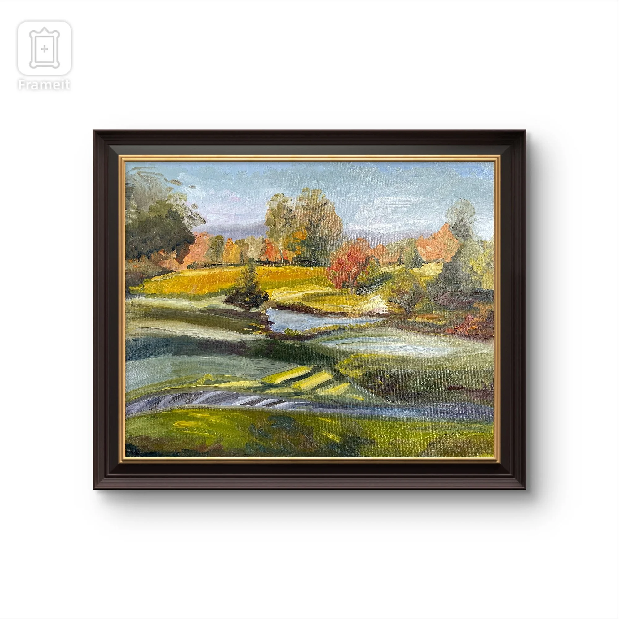 AVAILABLE, framed, $140 "Grove Park Golf Course in October" 20x16 oil on canvas