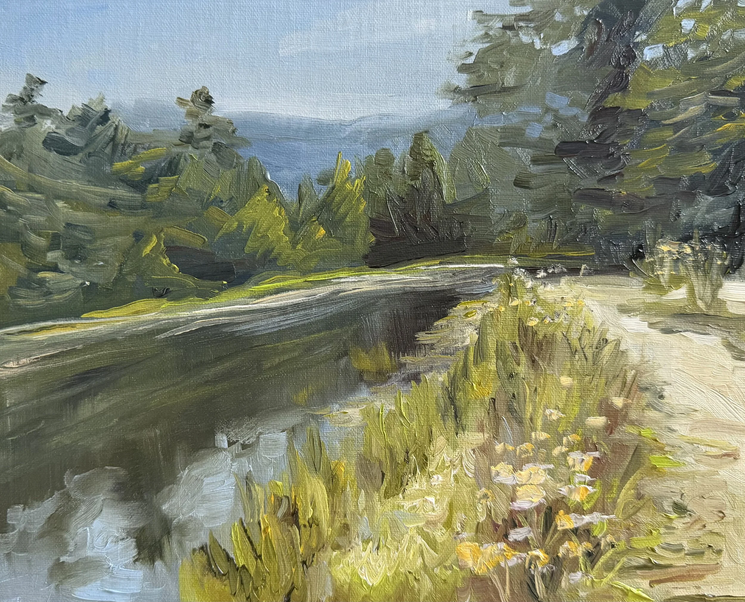AVAILABLE, "Highlands Botanical Garden" 10x8, oil on linen panel, $120, framed