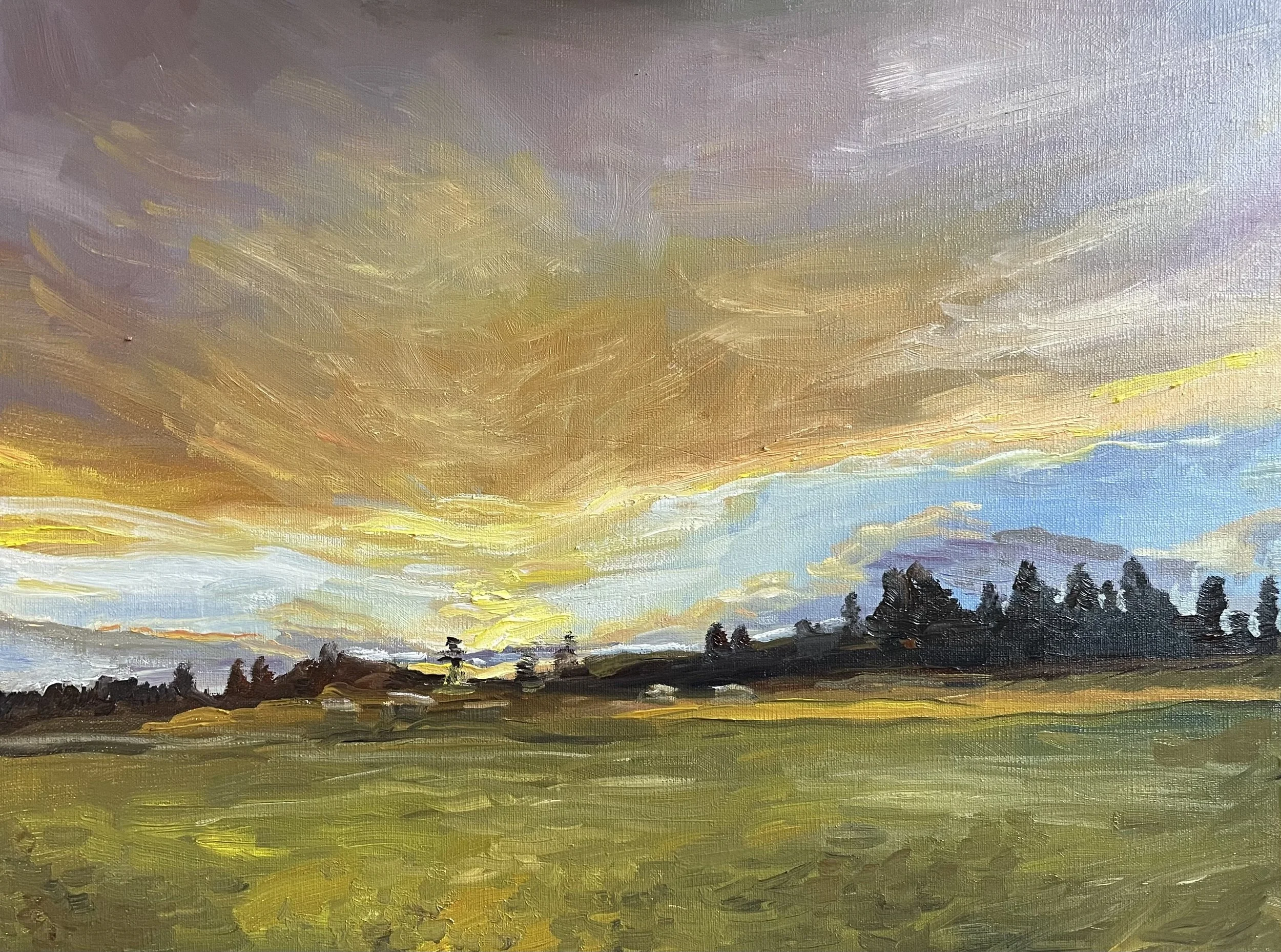 "Walk With Sally" 16x12, oil on linen panel