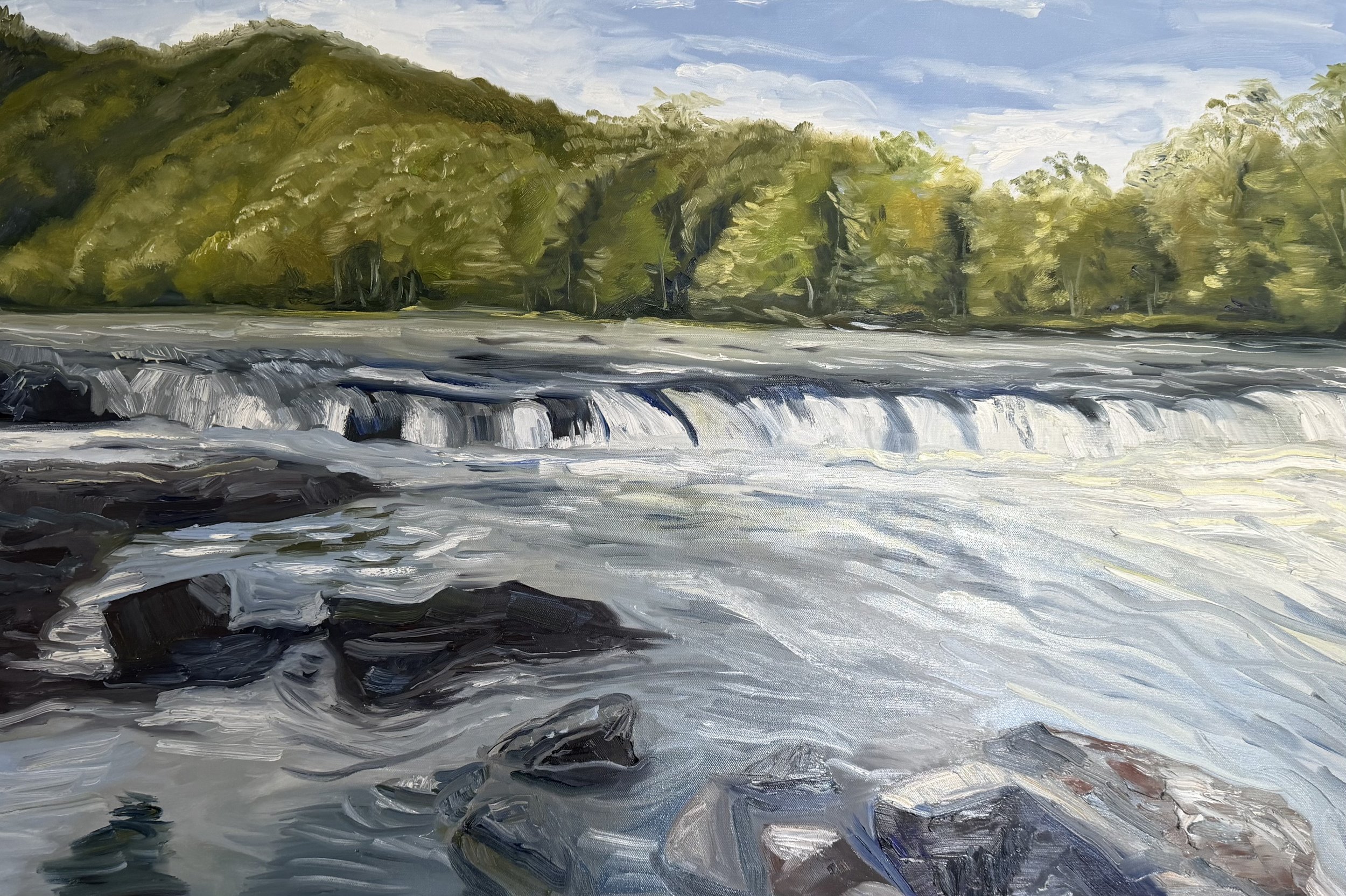SOLD, "French Broad at Hot Springs" 36x24 oil on canvas