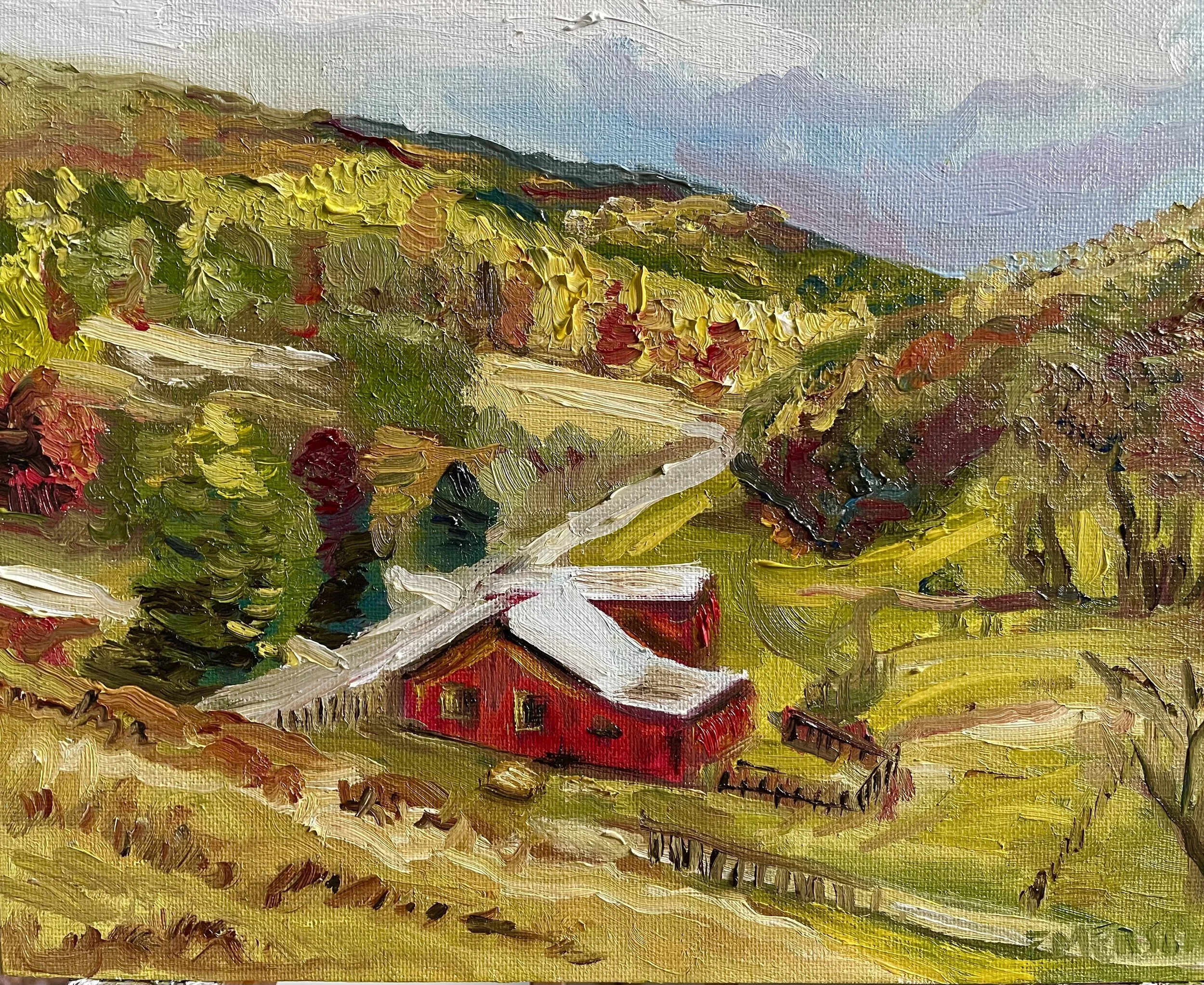 SOLD "Western North Carolina Backroads" 10x8 oil on cotton panel