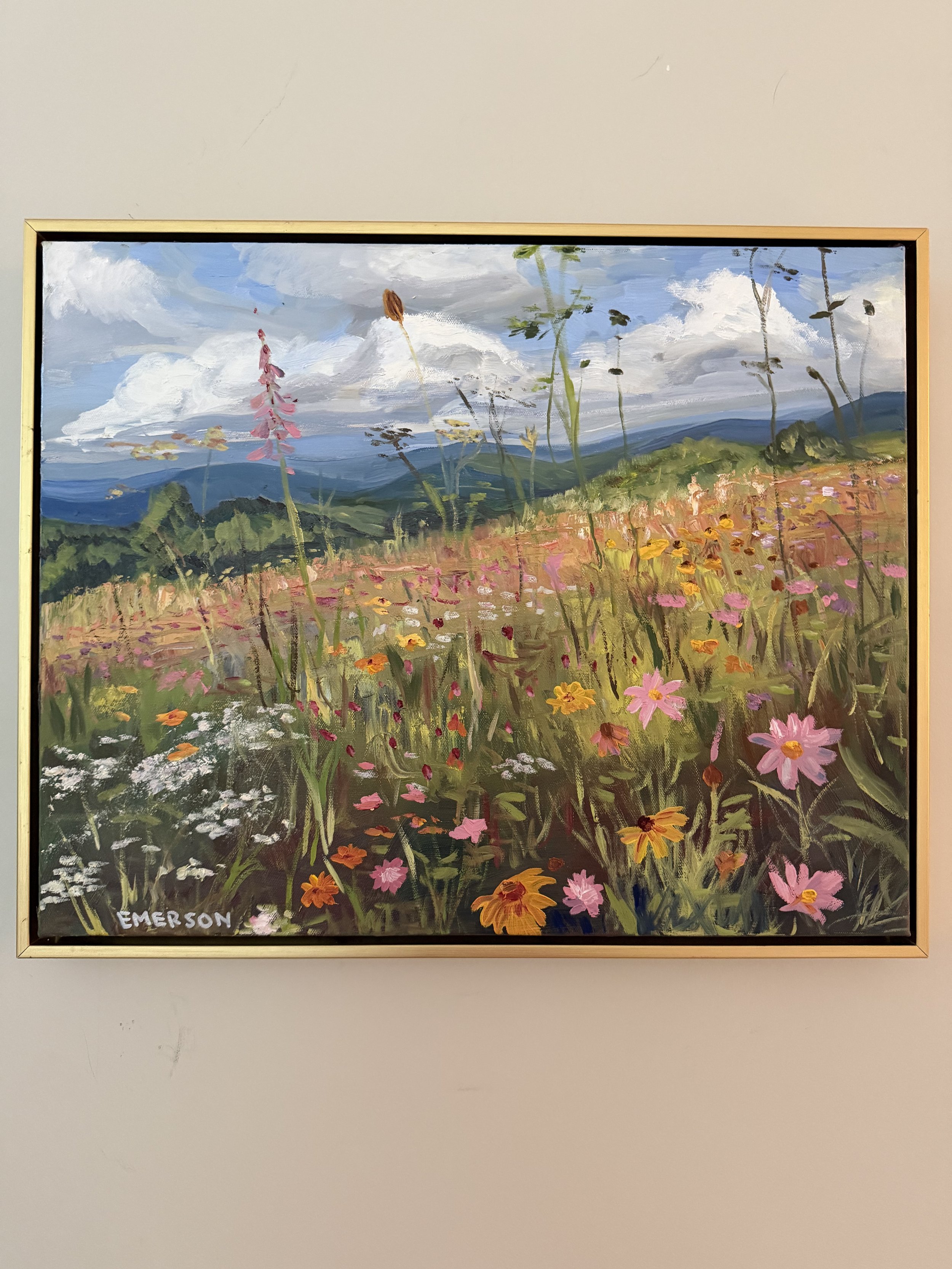 SOLD, "Summer Buzzz" 20x16 oil on canvas, framed