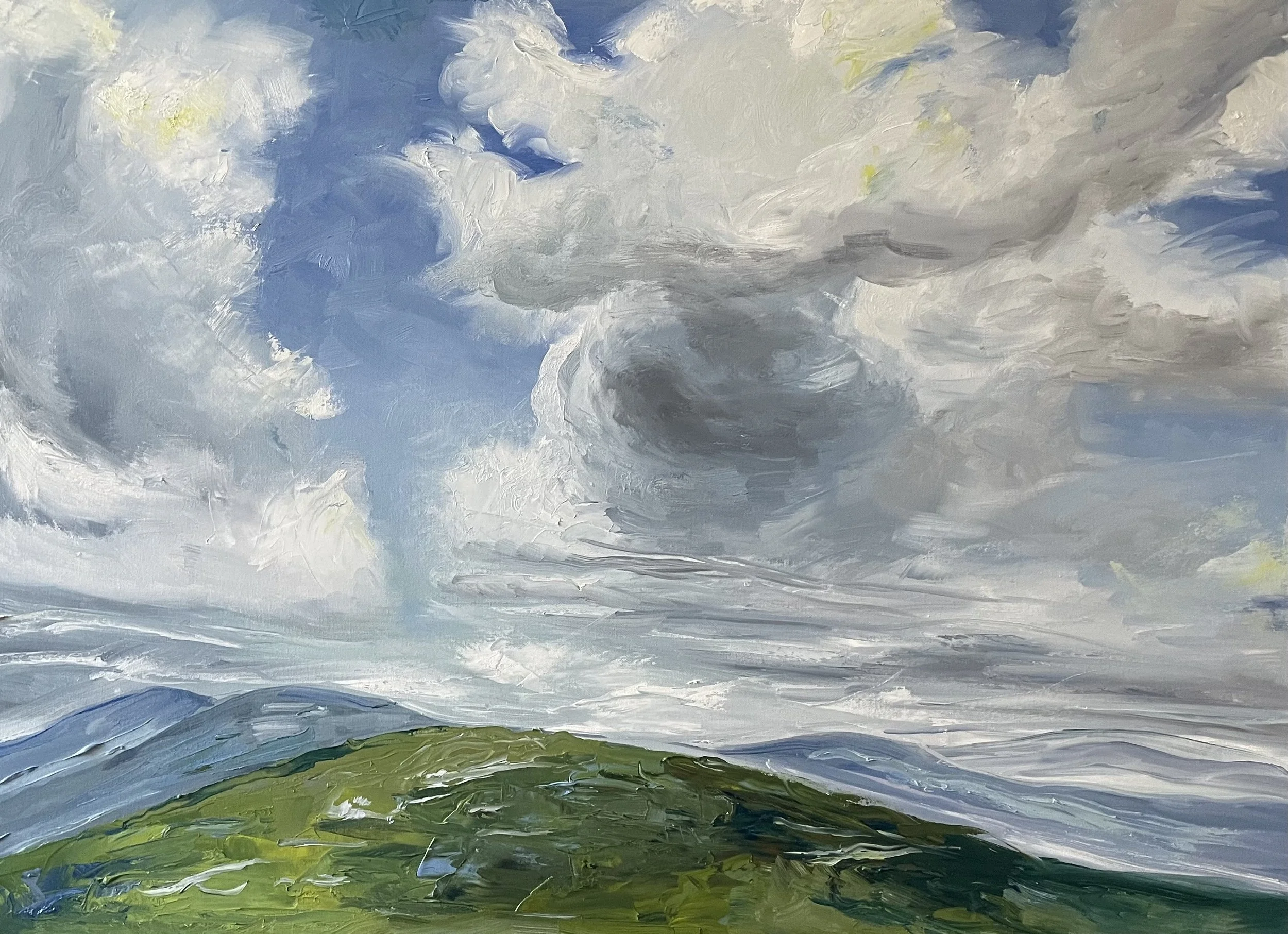 AVAILABLE, "Building Drama Over Roan", 40x30 oil on canvas