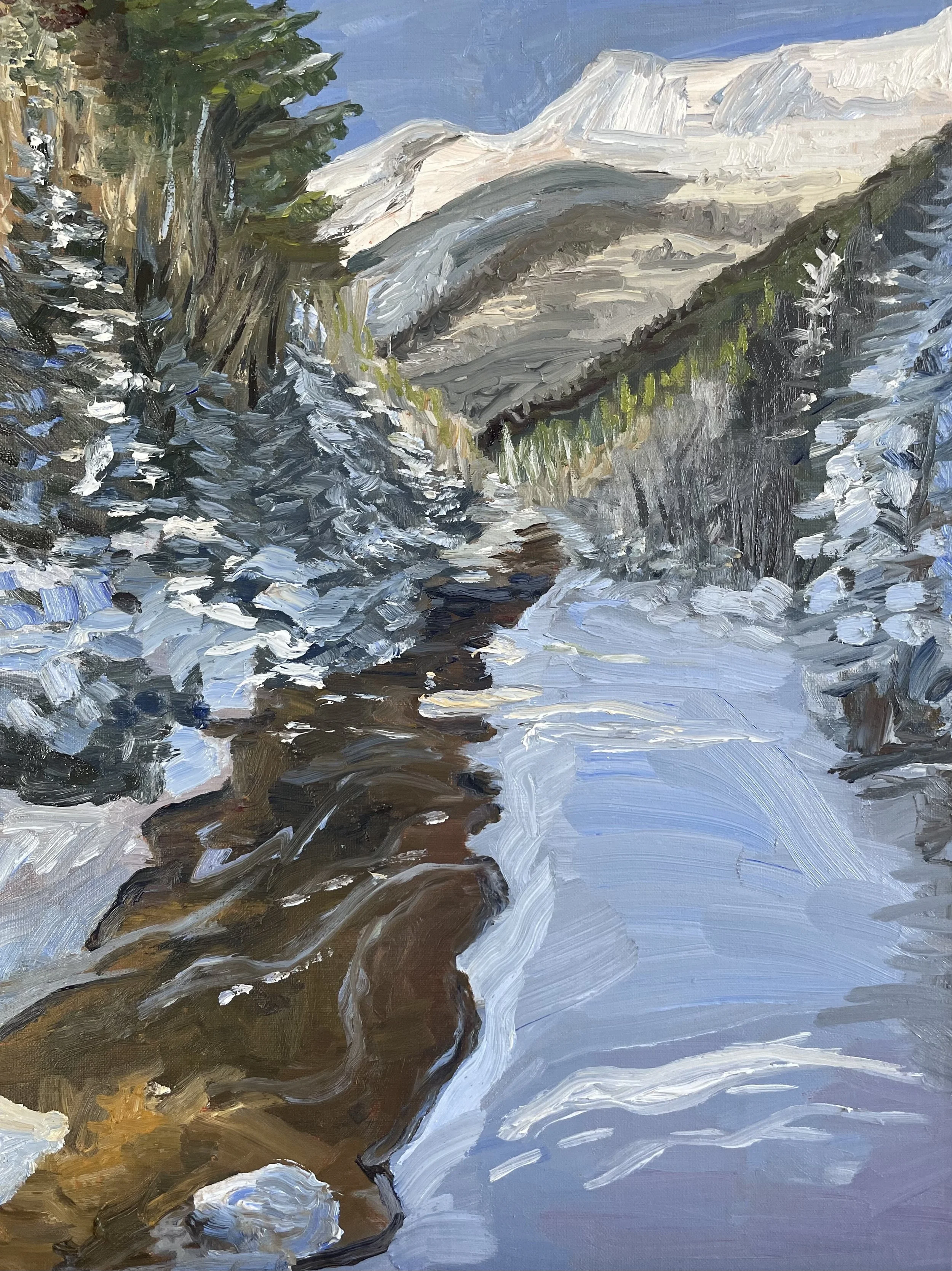 "Snowshoe at Ironton" 12x16 oil on linen panel