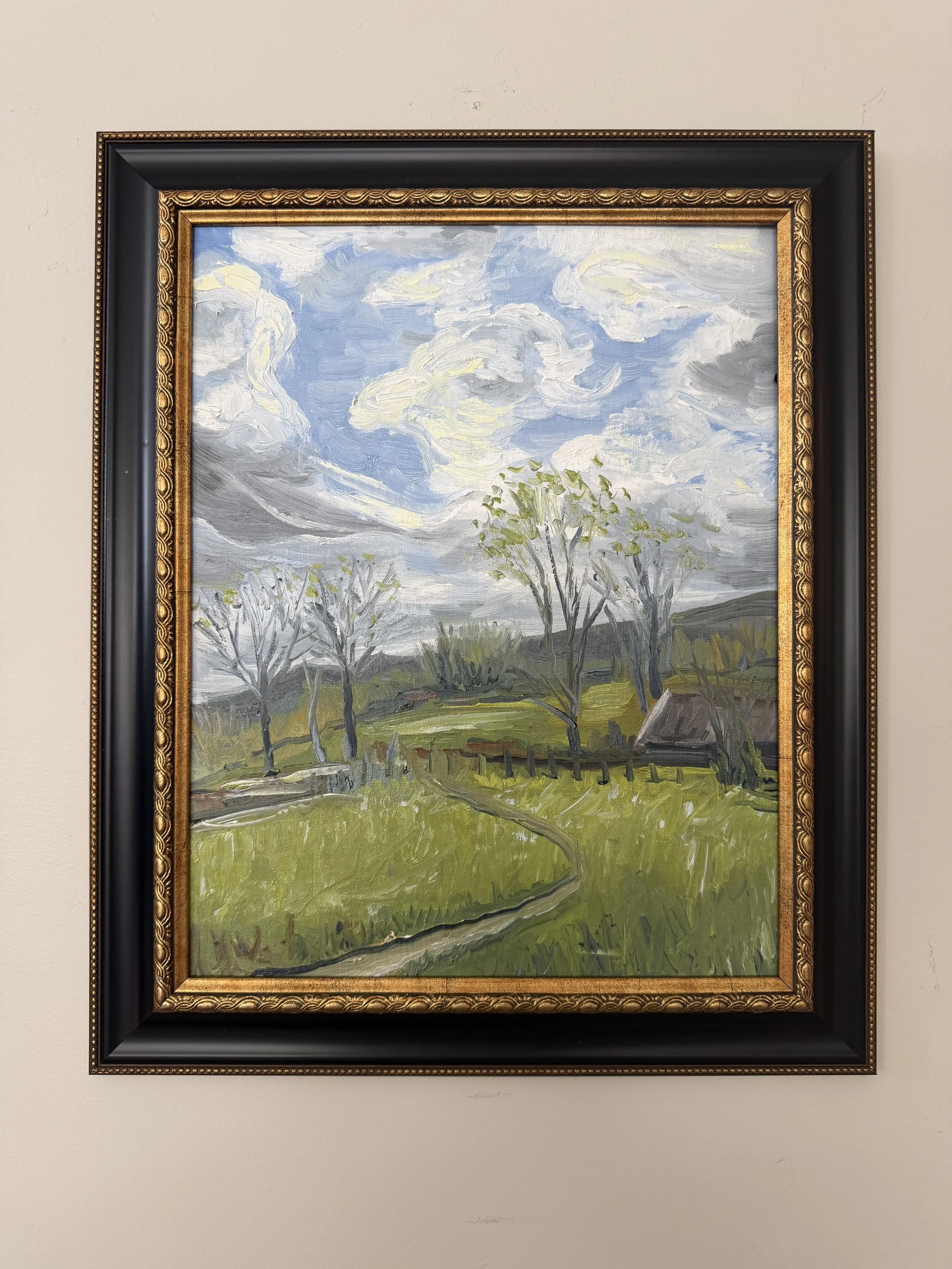 SOLD, "Along the Virginia Creeper Trail" 11x14 oil on panel.