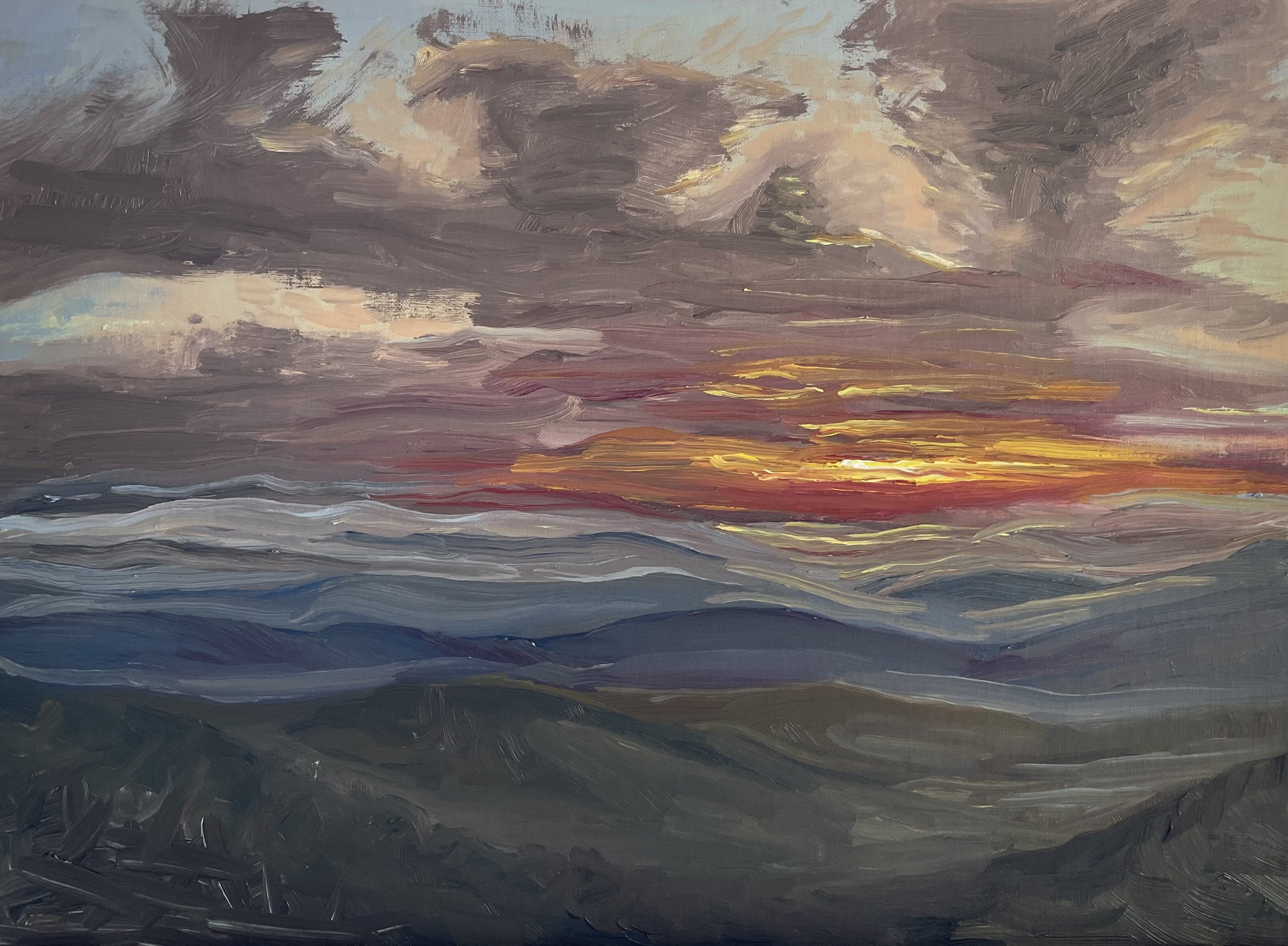 SOLD "Carolina Sunset 2" 16x12 oil on linen panel