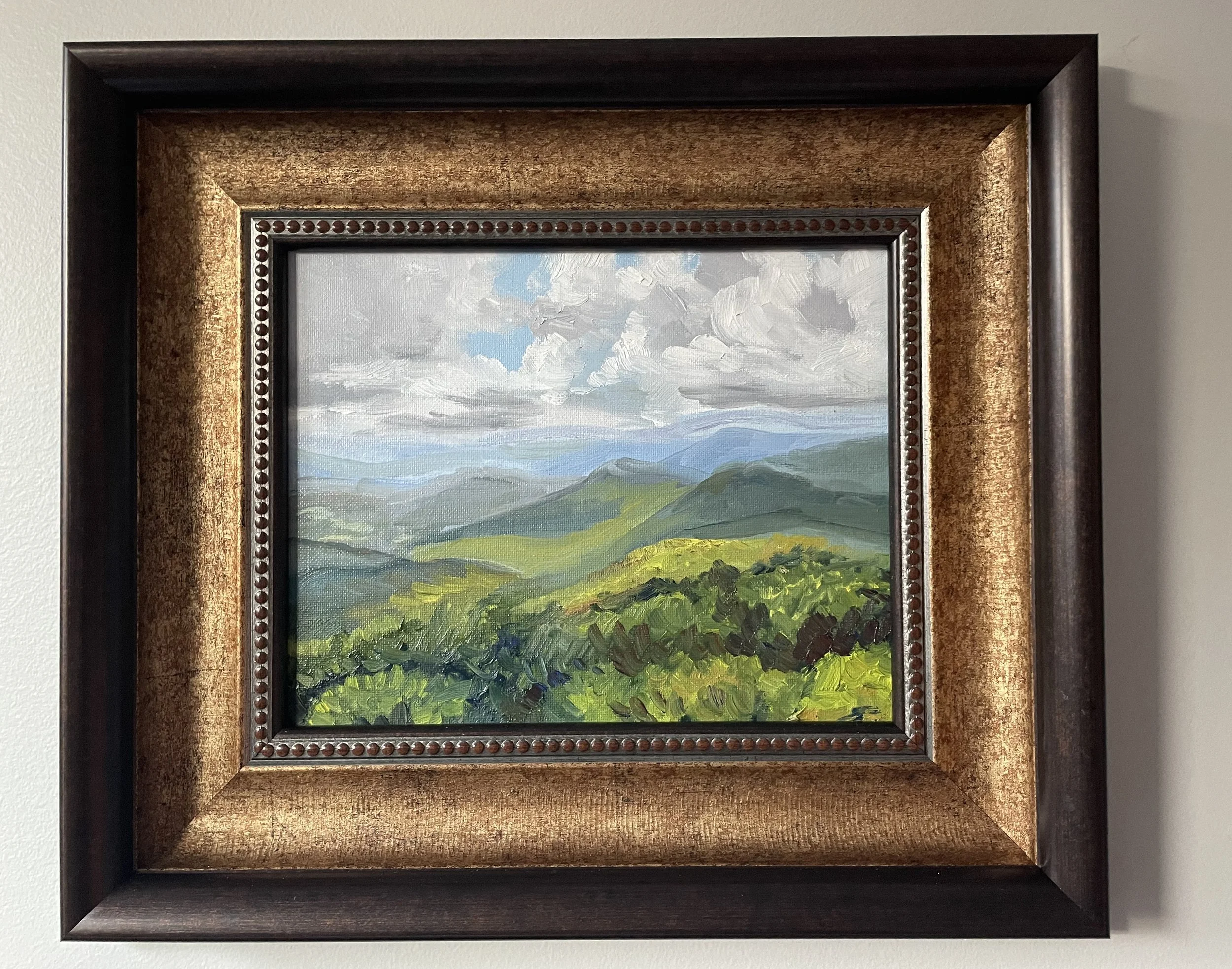 SOLD, "Blue Ridge July Vibes" 8x10, framed