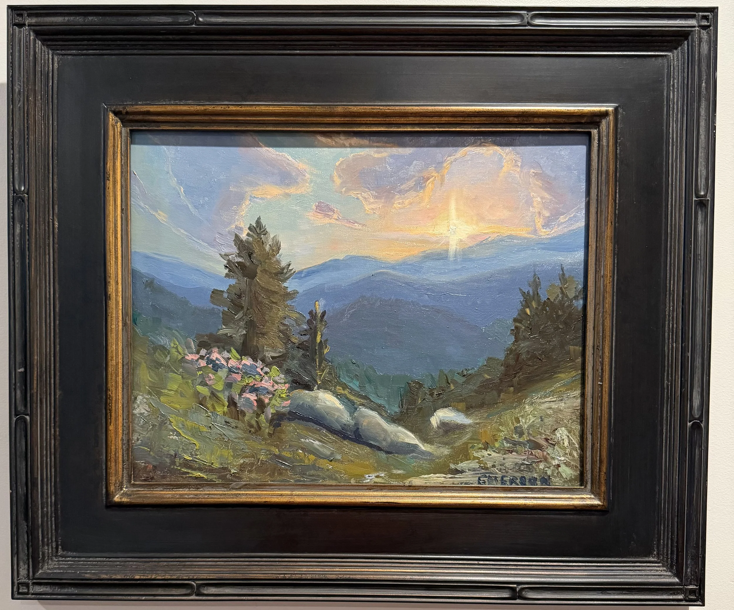SOLD, "Highlands Sunrise" 14x11 oil on linen panel