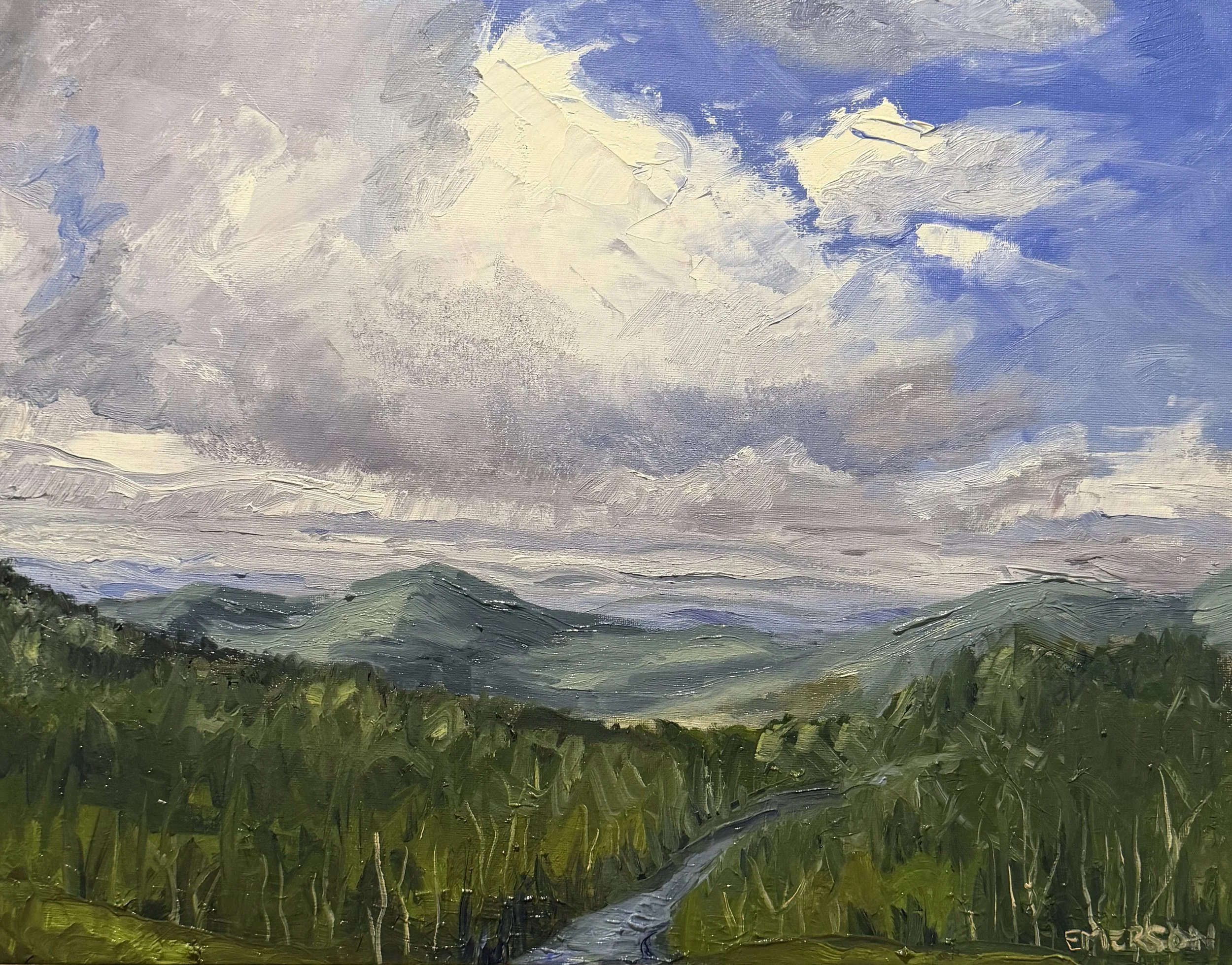 AVAILABLE, "Double Top Mountain Summer", 20x16 oil on panel, $180