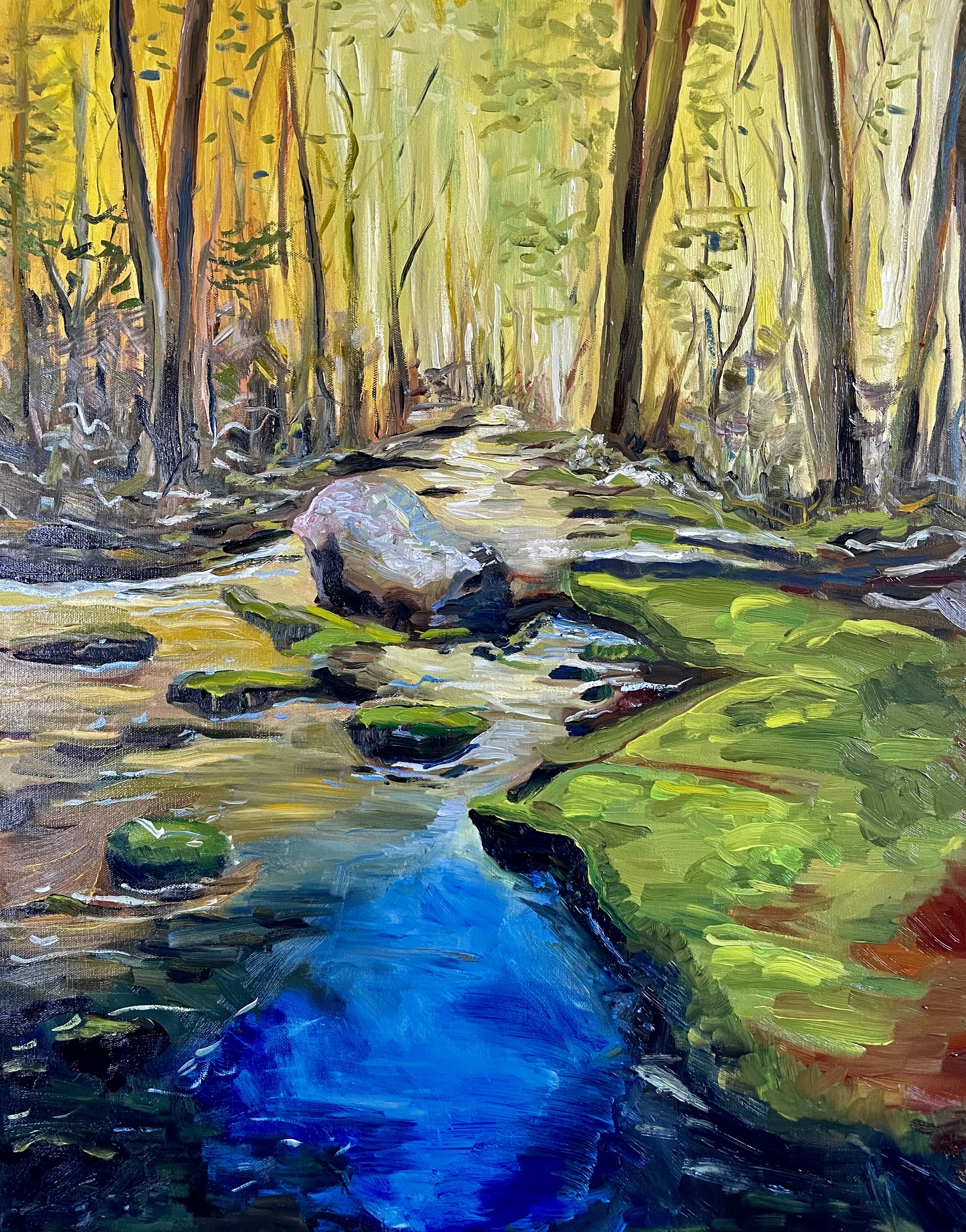 SOLD "Fall Creek in the Smokies" 22x28, oil on canvas