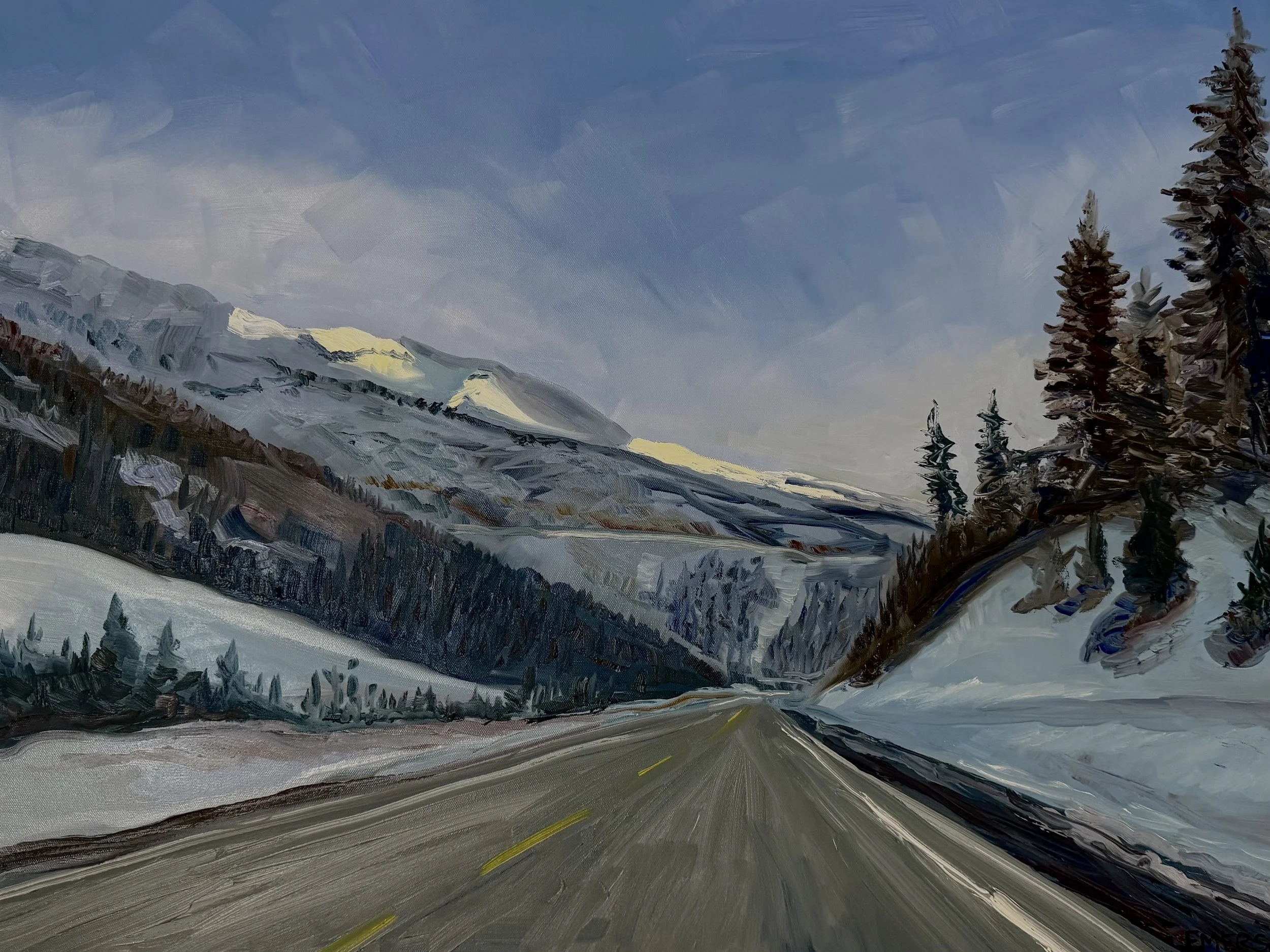 NFS, "February on the 550", 36x24 oil on canvas