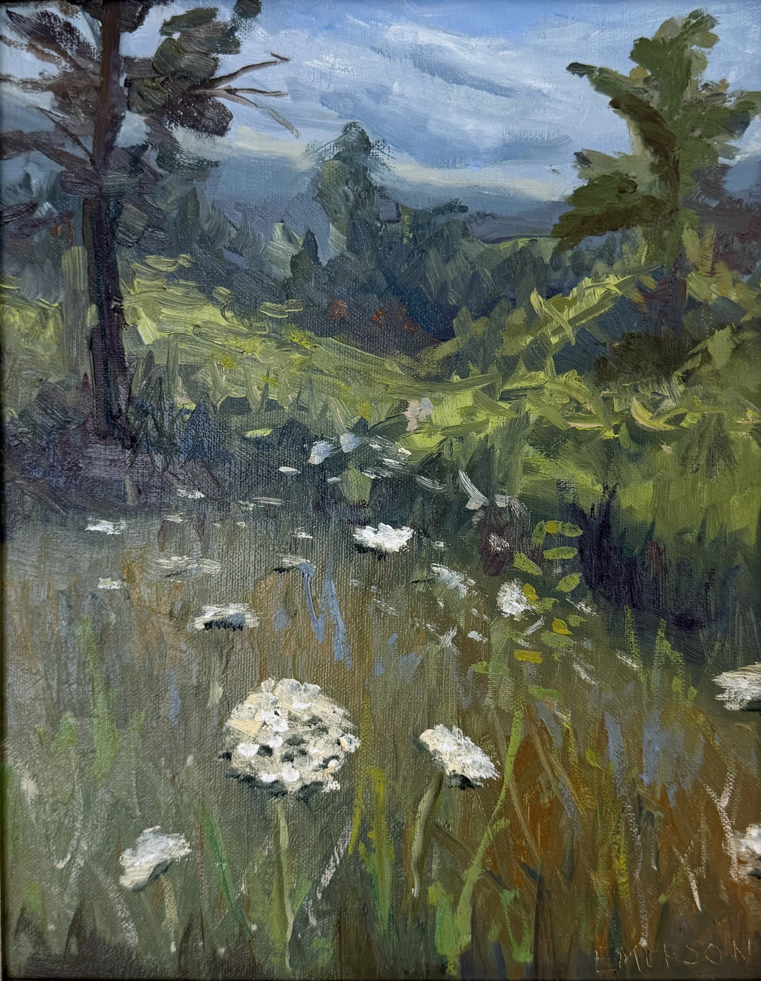SOLD, "Maple Street Meadow" 8x10 oil on linen panel