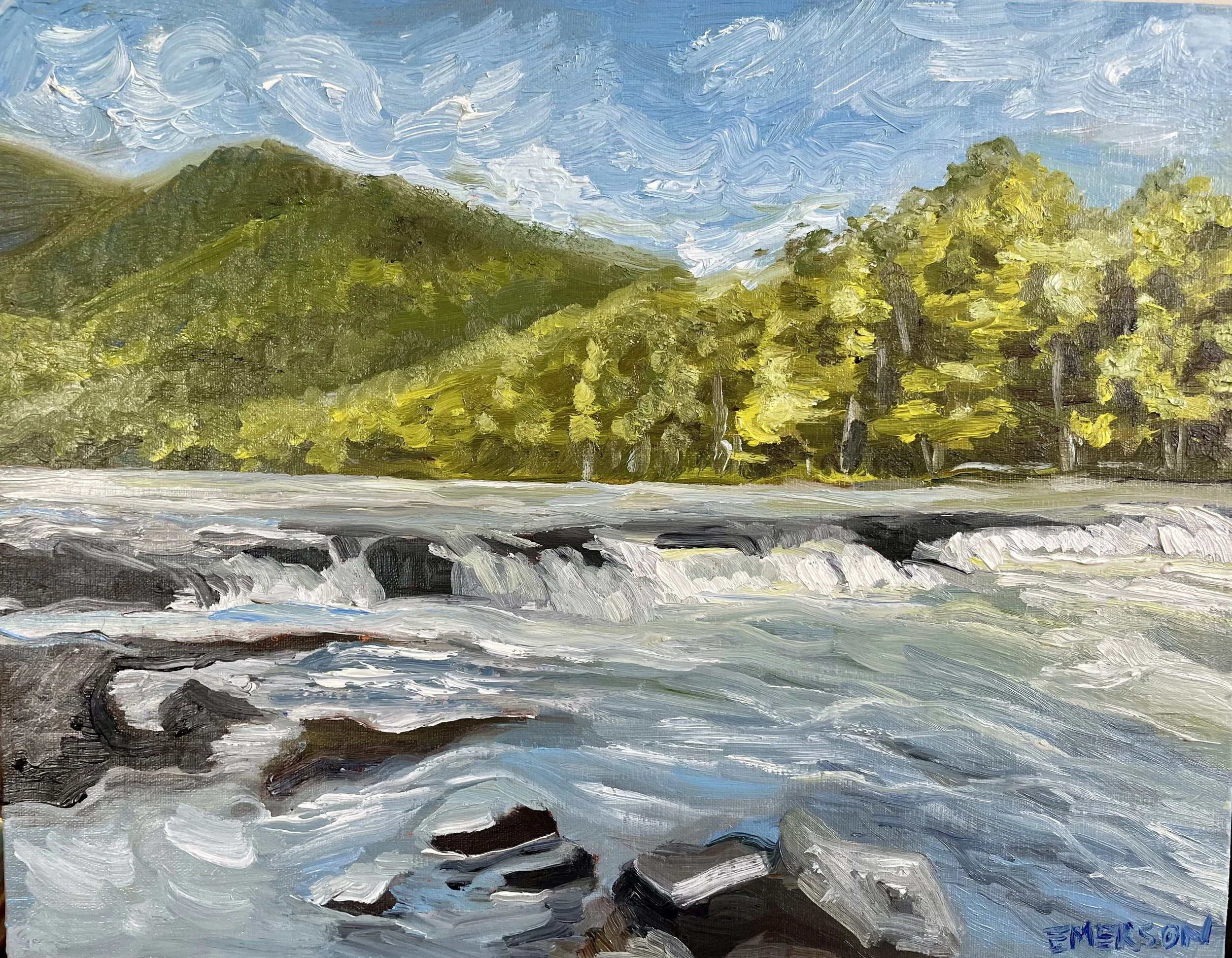 "French Broad at Hot Springs" 14x11 oil on linen panel