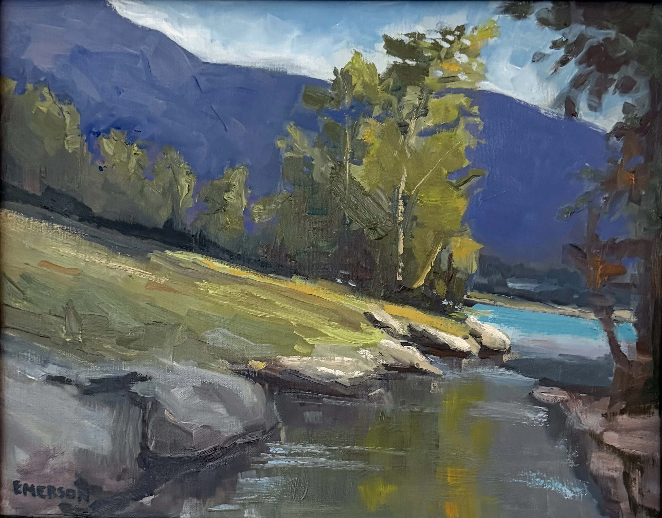 SOLD, "At the Inlet" 14x11 oil on linen panel