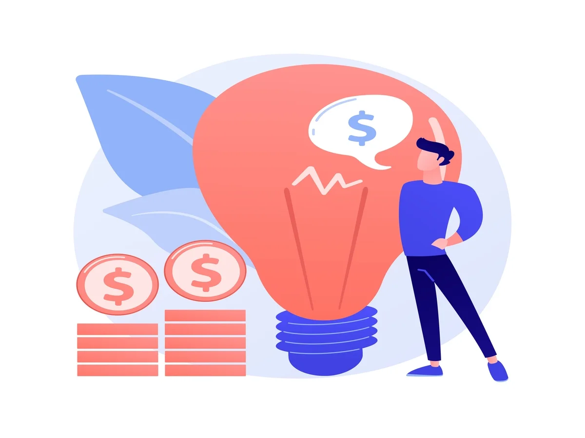 Light rays illuminating dollar symbols representing business value creation and financial growth