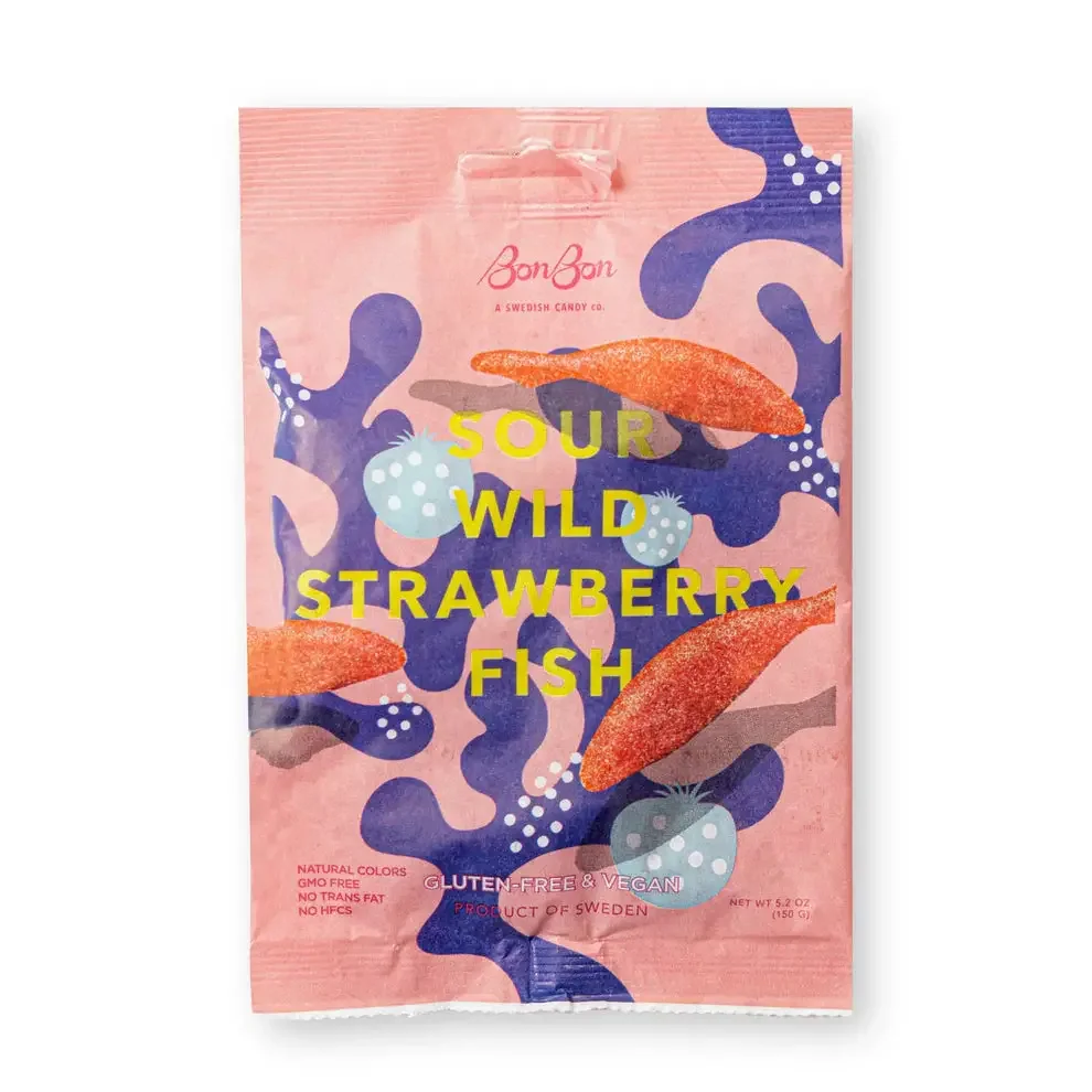 BonBon's Sour Wild Strawberry Fish 5.2 oz