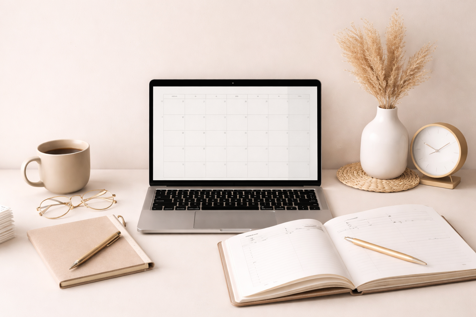 Organized workspace representing business operations, systems, and administrative support.