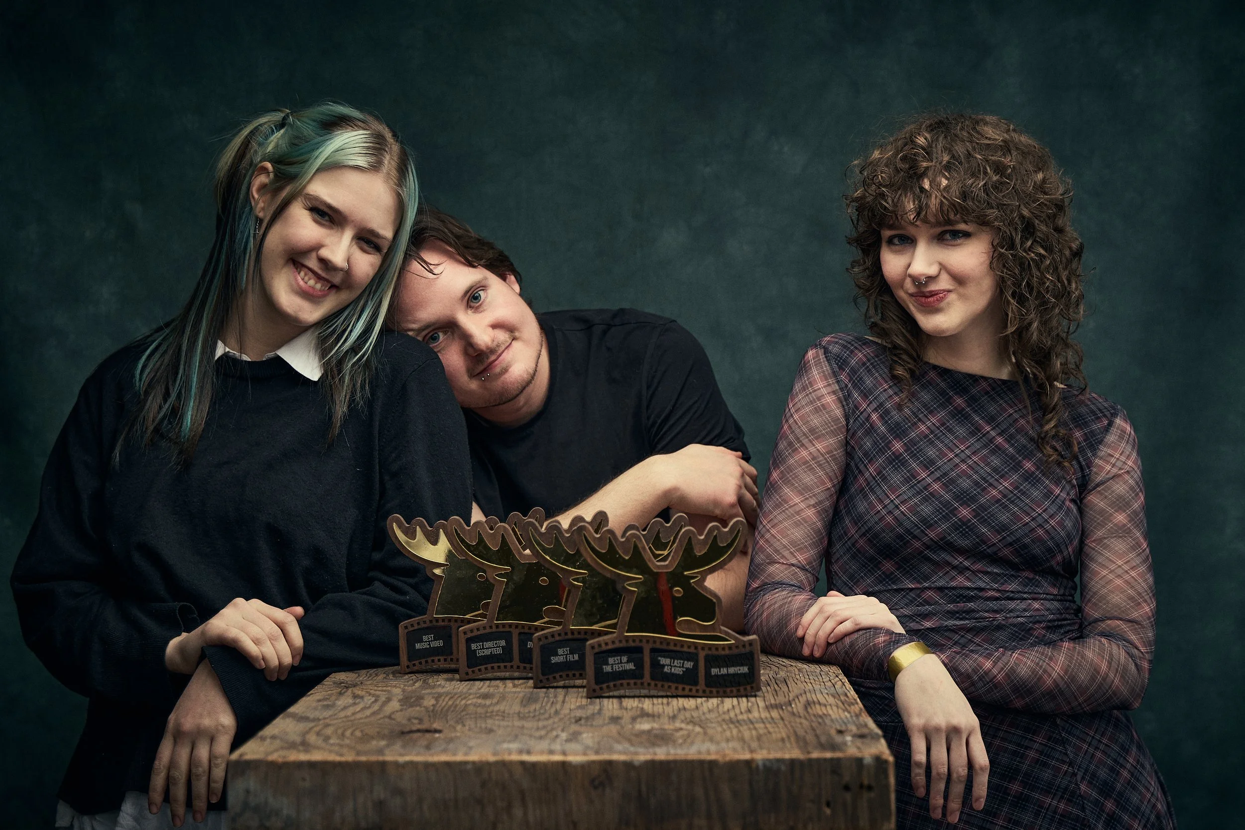 Director Dylan Hryciuk, Production Designer Taegan O'Bertos, and Actor Maggie Nicole Robertson for "Our Last Day As Kids"