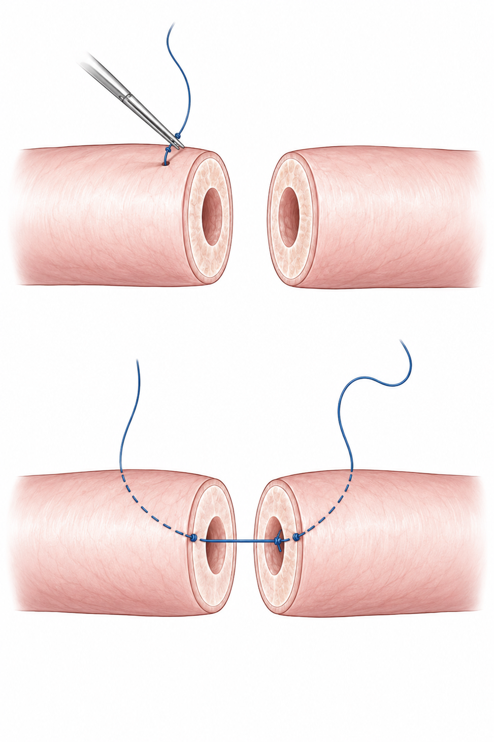 Microsurgical vasovasostomy illustration
