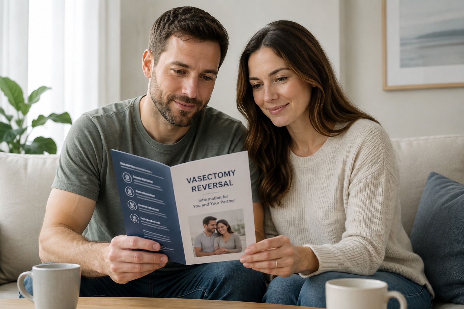 Couple reading about Vasectomy Reversal