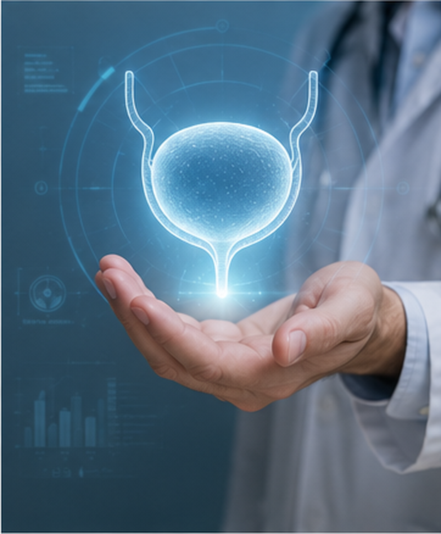 Medical illustration representing bladder function and urinary continence