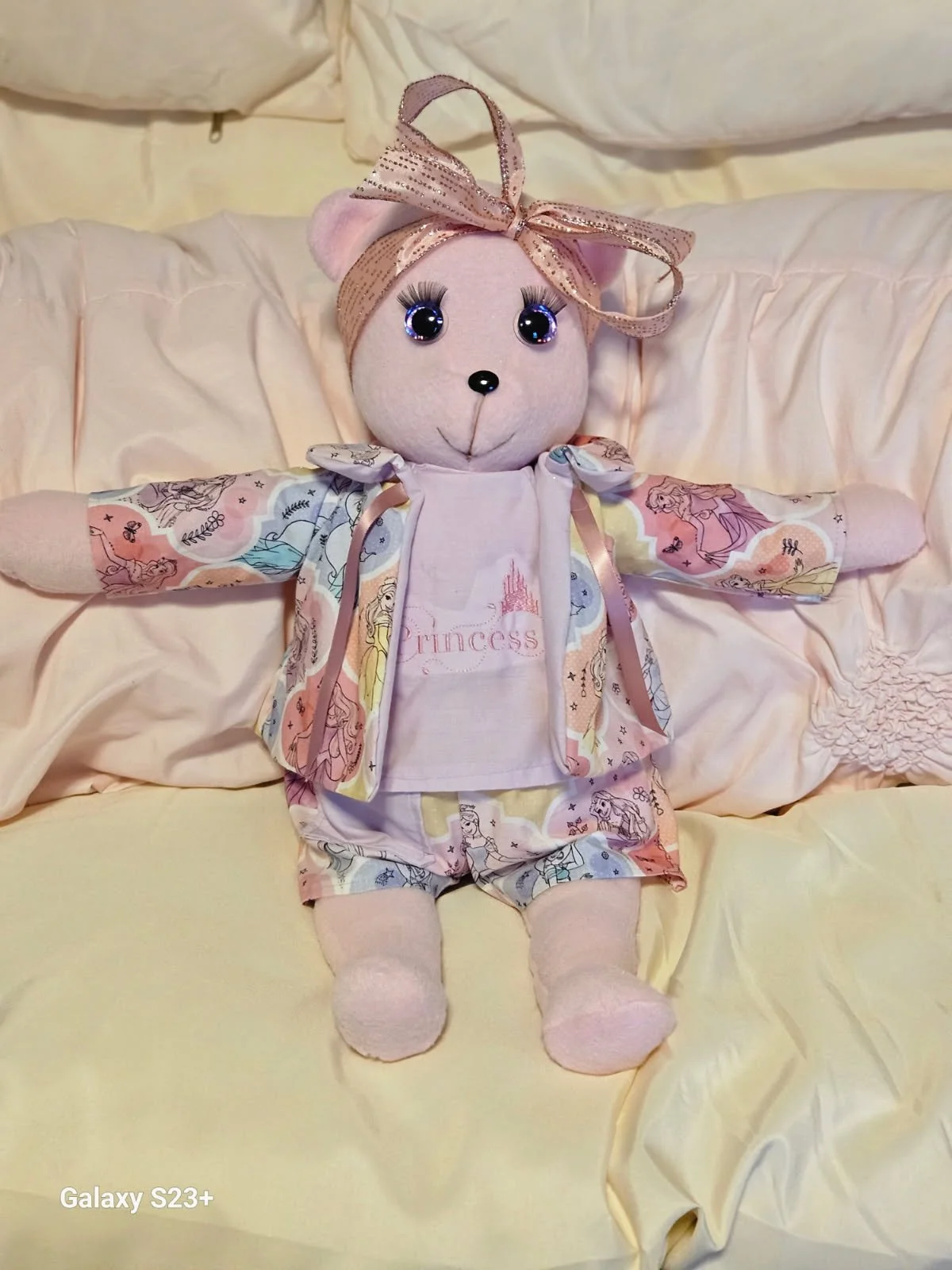 Pink Girl Bear w/ Princess Print