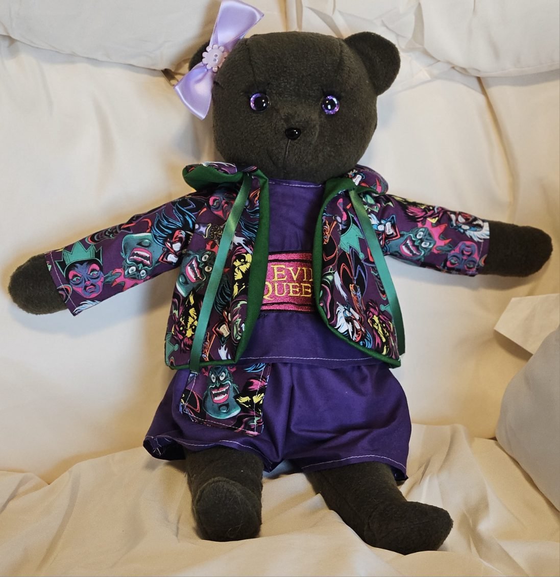 Olive Green Girl Bear w/ Evil Queens Print