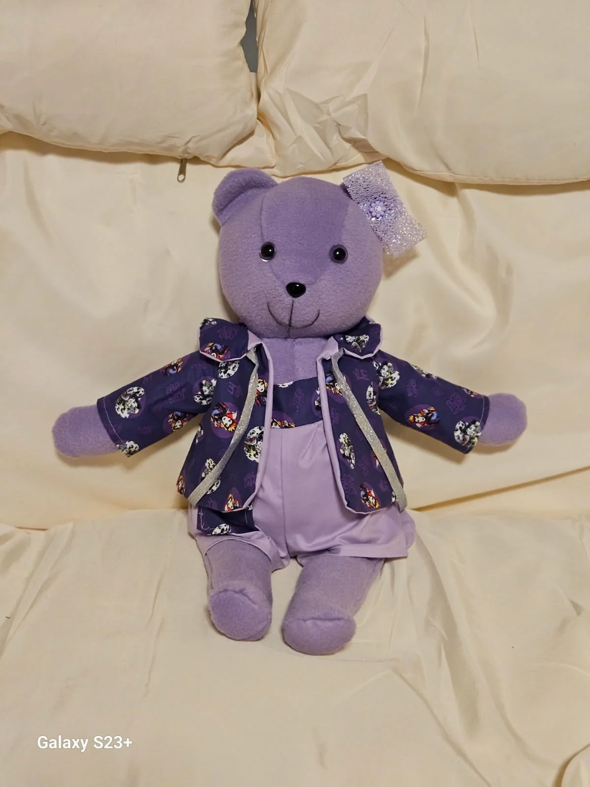 Purple Girl Bear w/ 101 Dalmatians Print