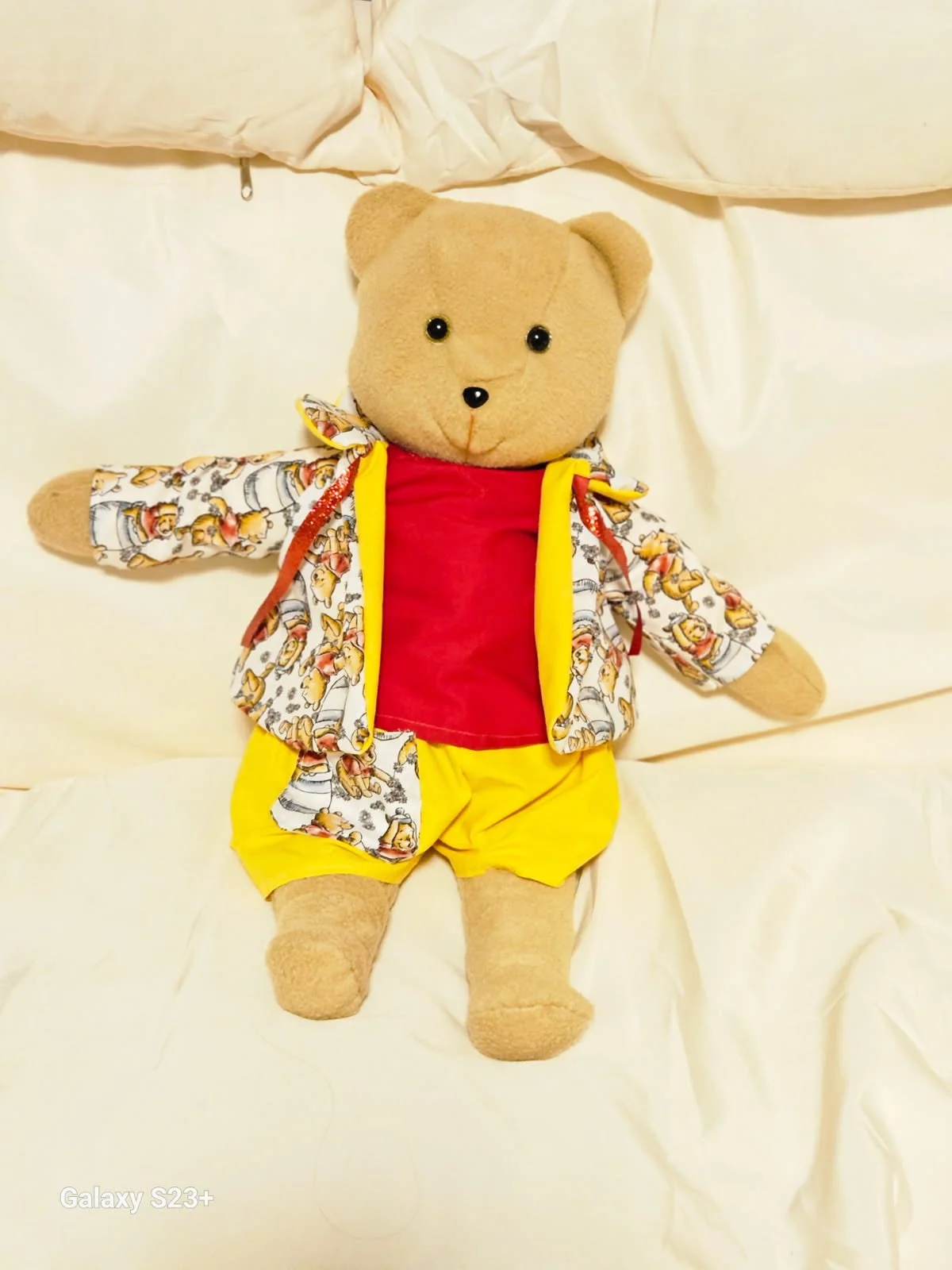 Tan Bear w/ Winnie the Pooh Print