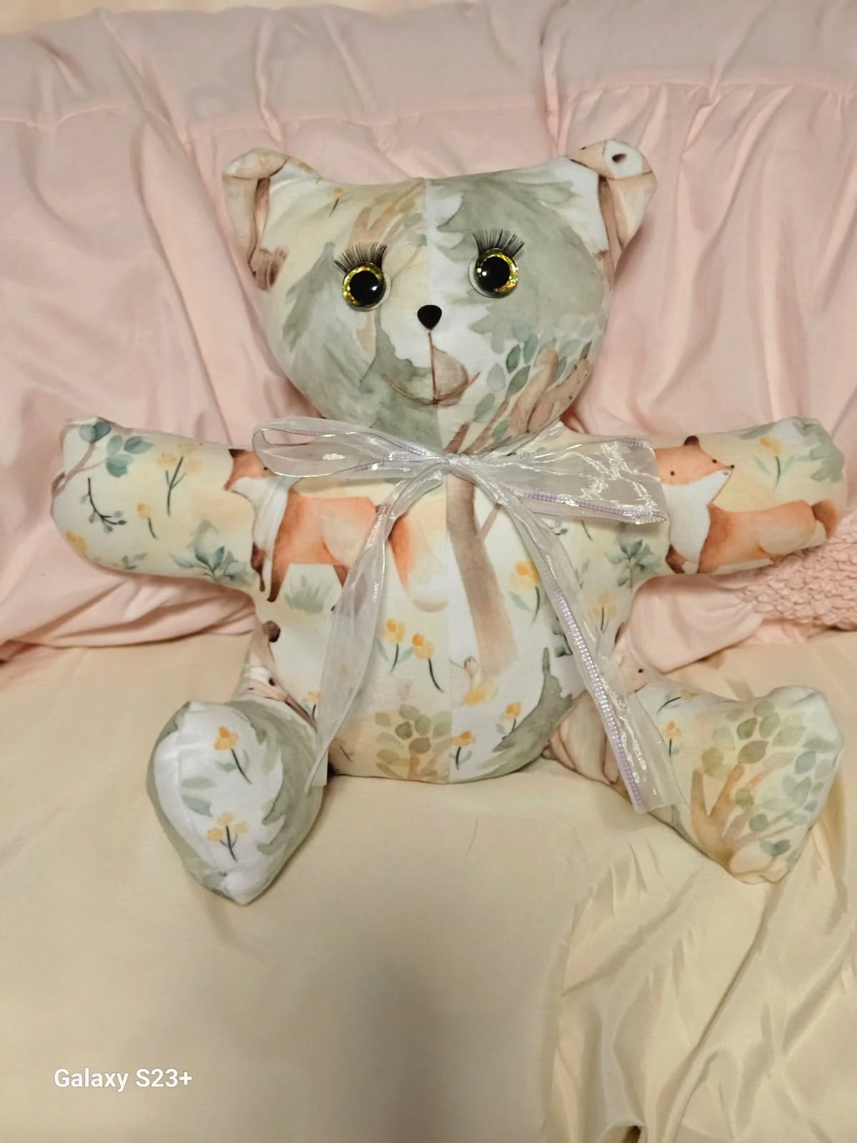 Fox and Forest Cuddle Bear w/ Bow