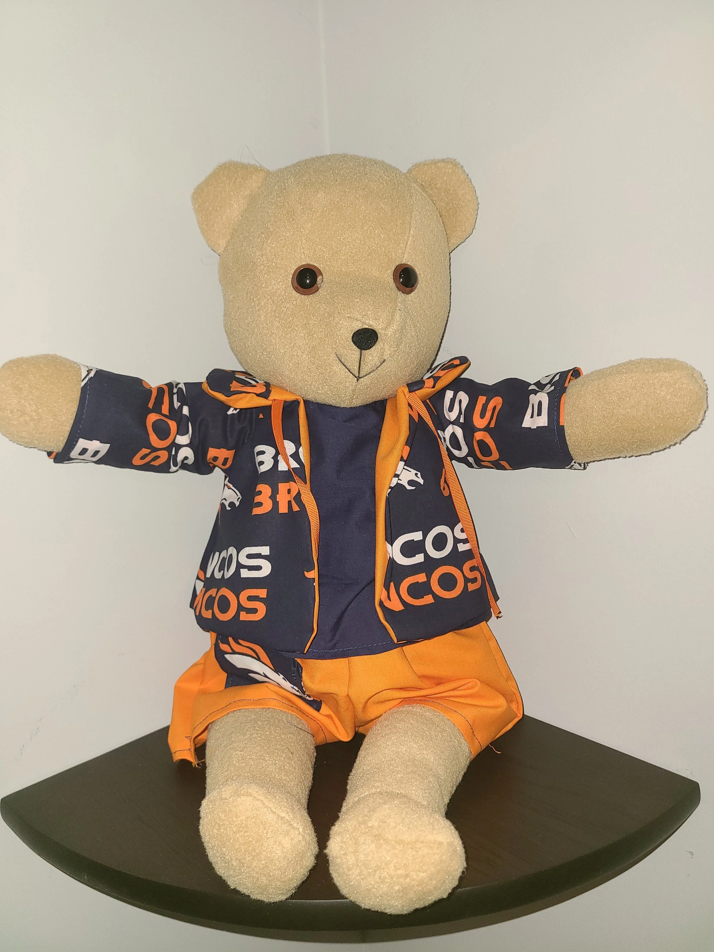 Boy Tan Bear w/ Denver Broncos Print