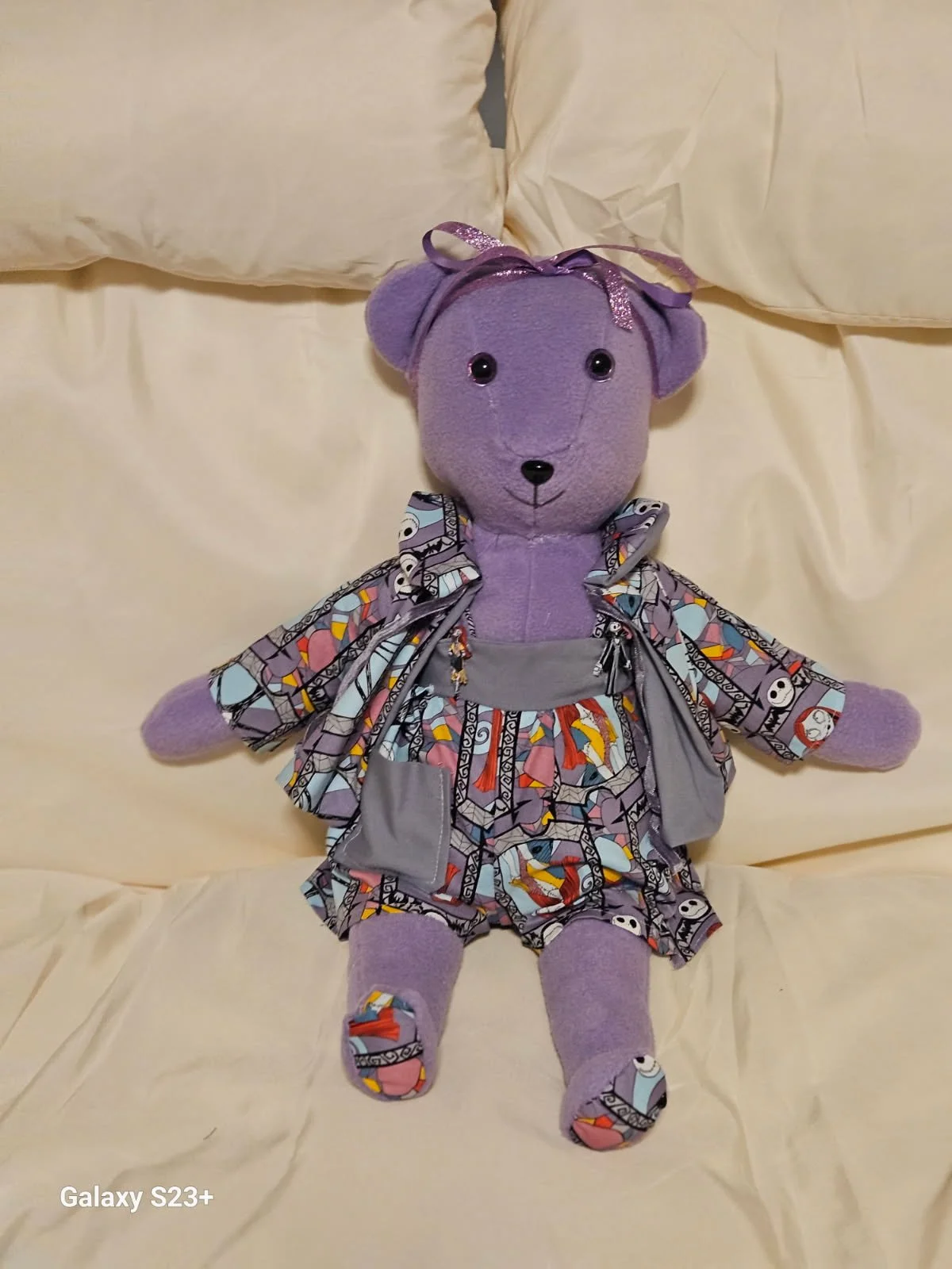 Purple Girl Bear w/ Nightmare Before Christmas Print
