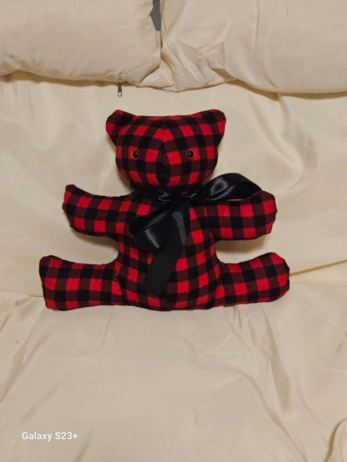 Plaid Cuddle Bear w/ Bow Tie