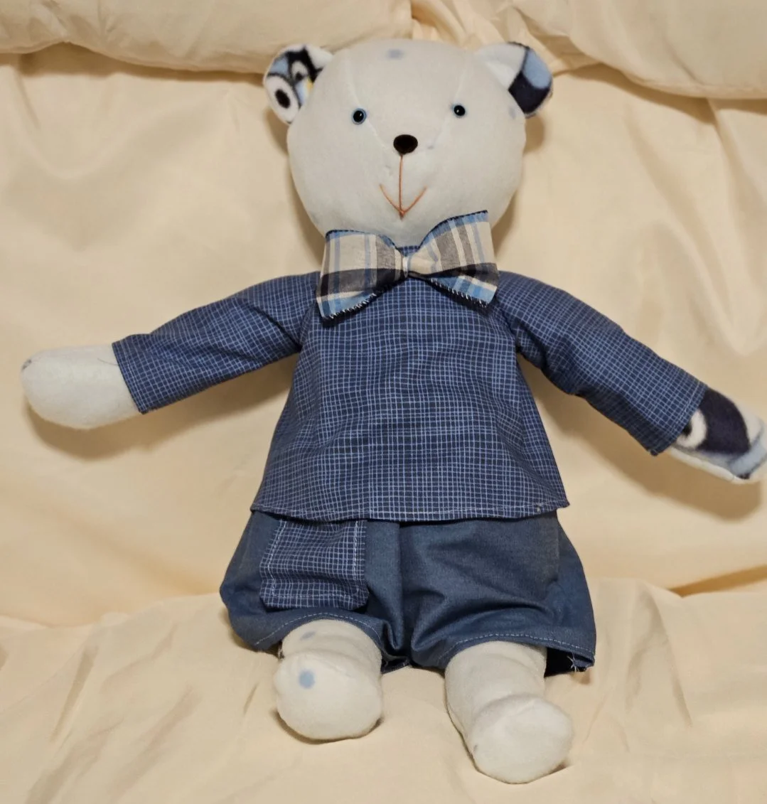 Bluey Bear w/ Striped Print & Bow Tie