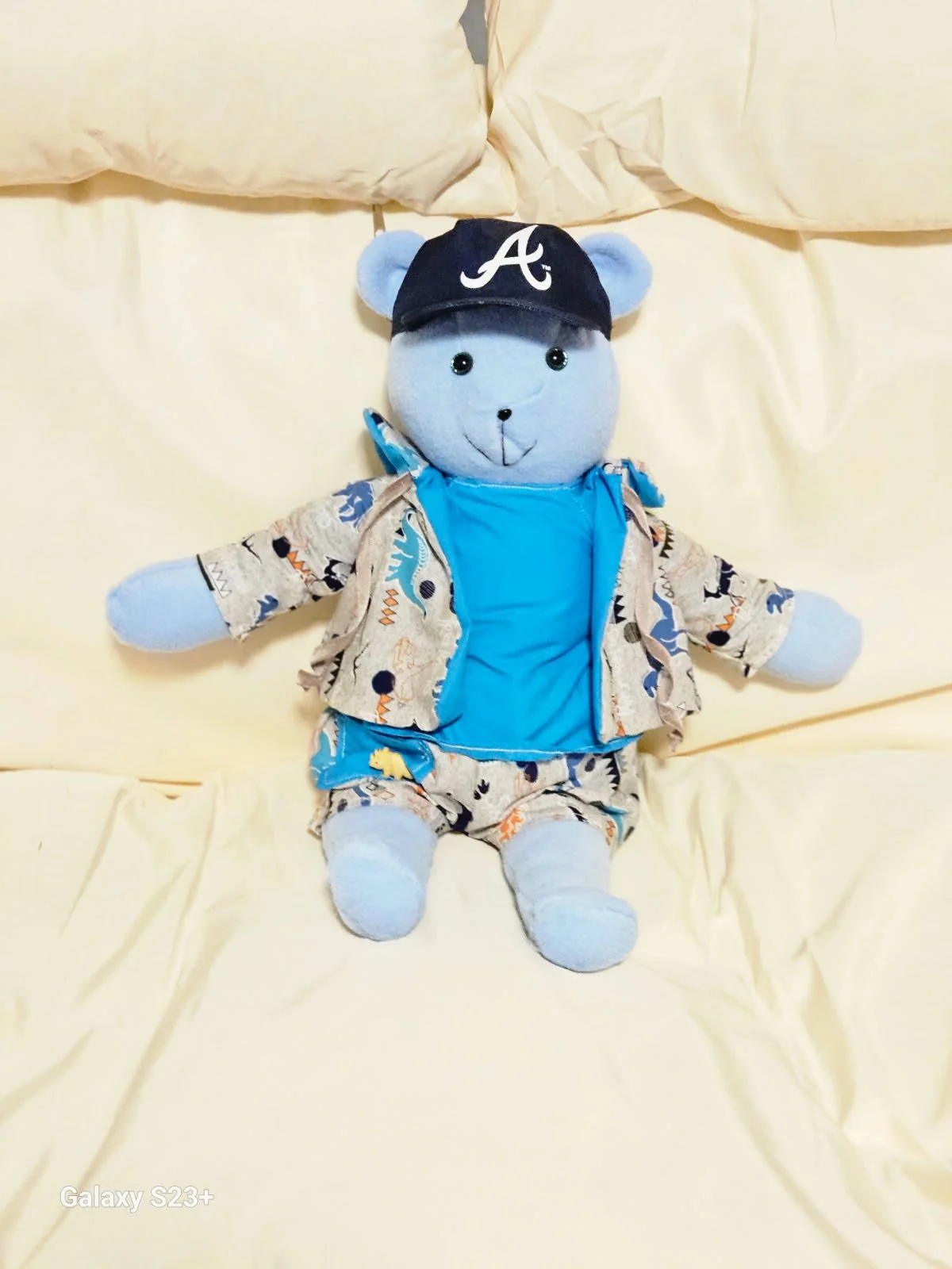 Blue Bear w/ Dino Print & Hat