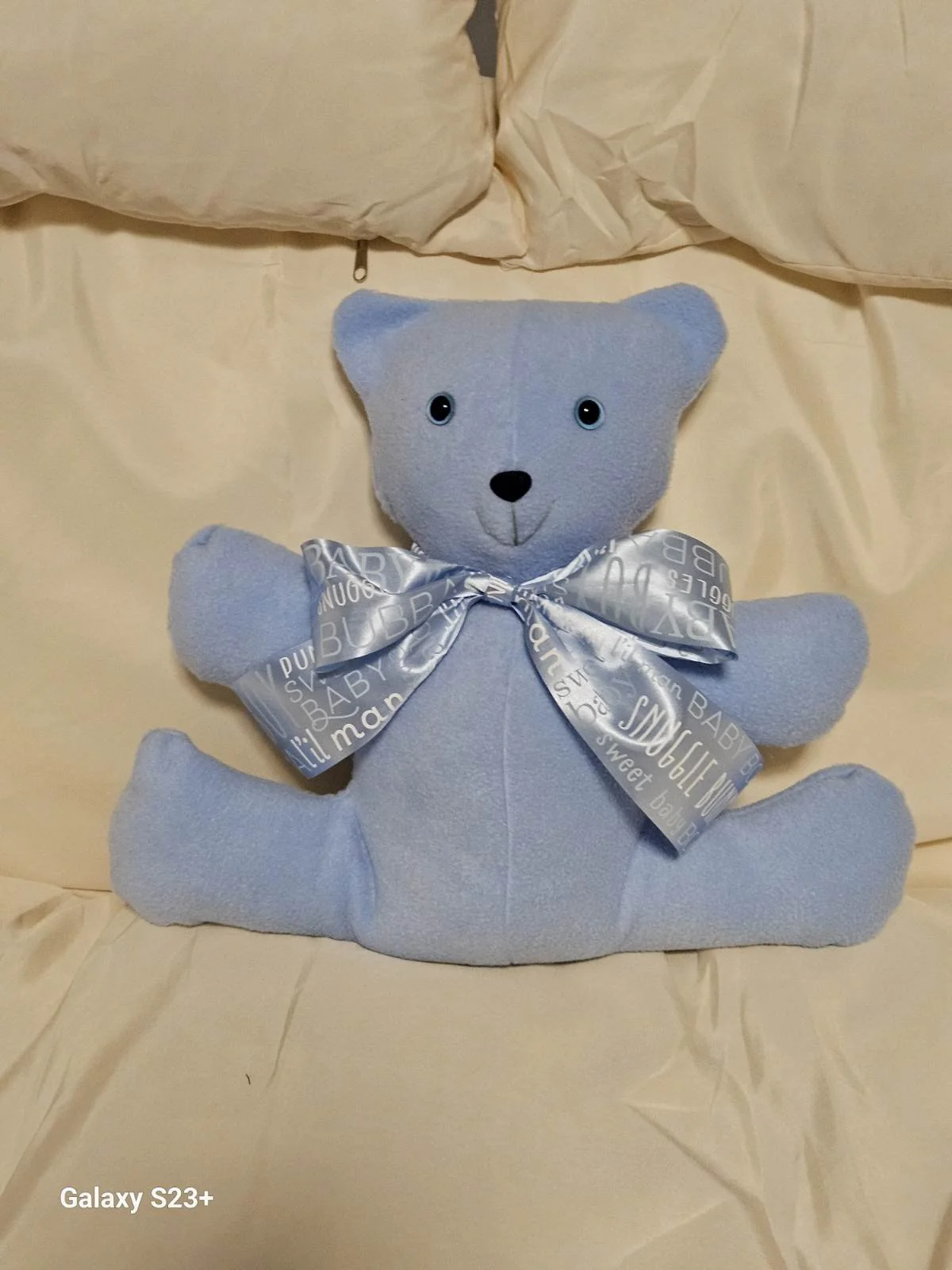 Blue Cuddle Bear w/ Bow Tie