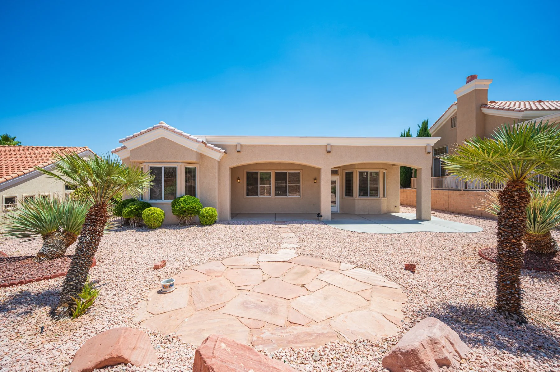 Backyard with desert landscaping