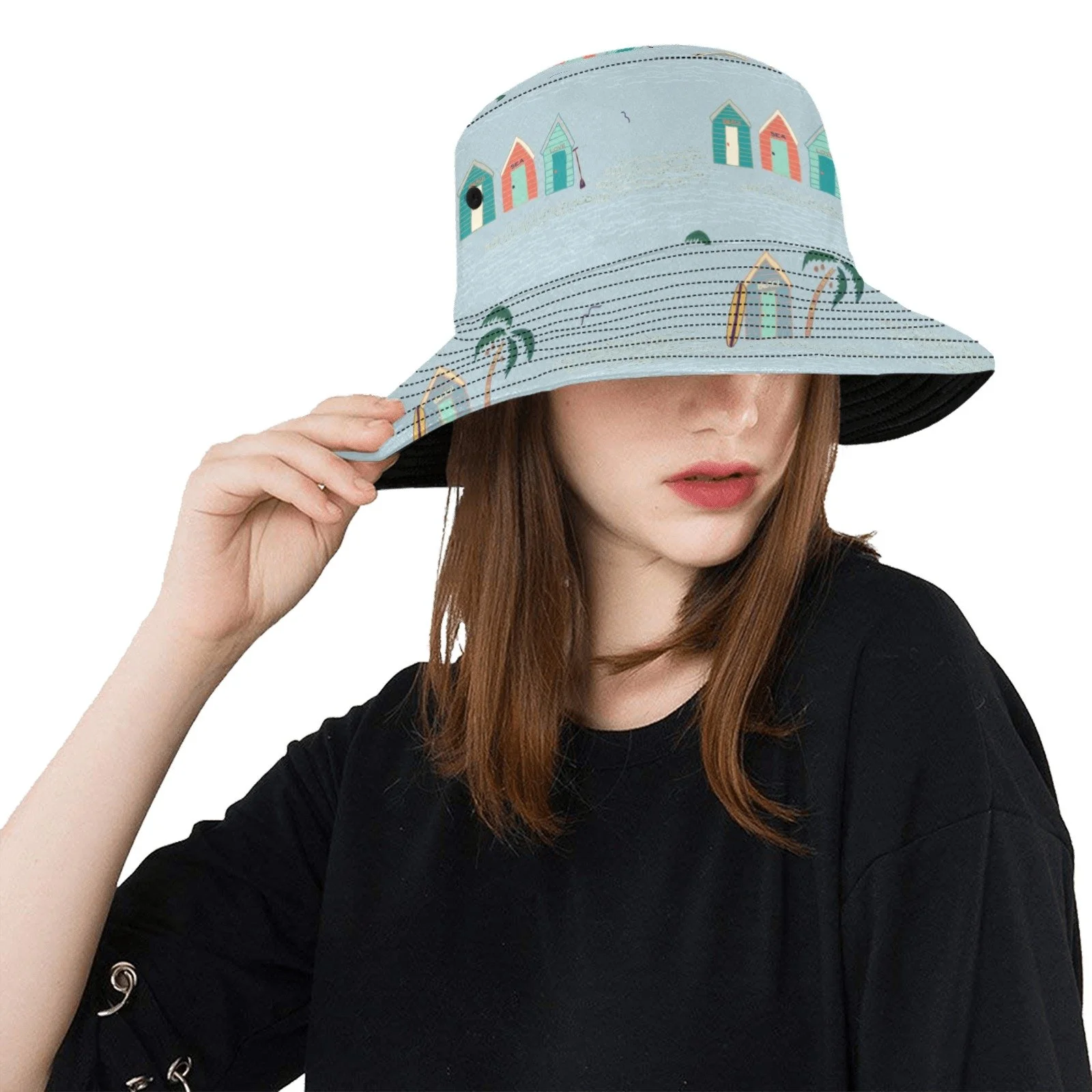 Salty Beach Hut Bucket Hat