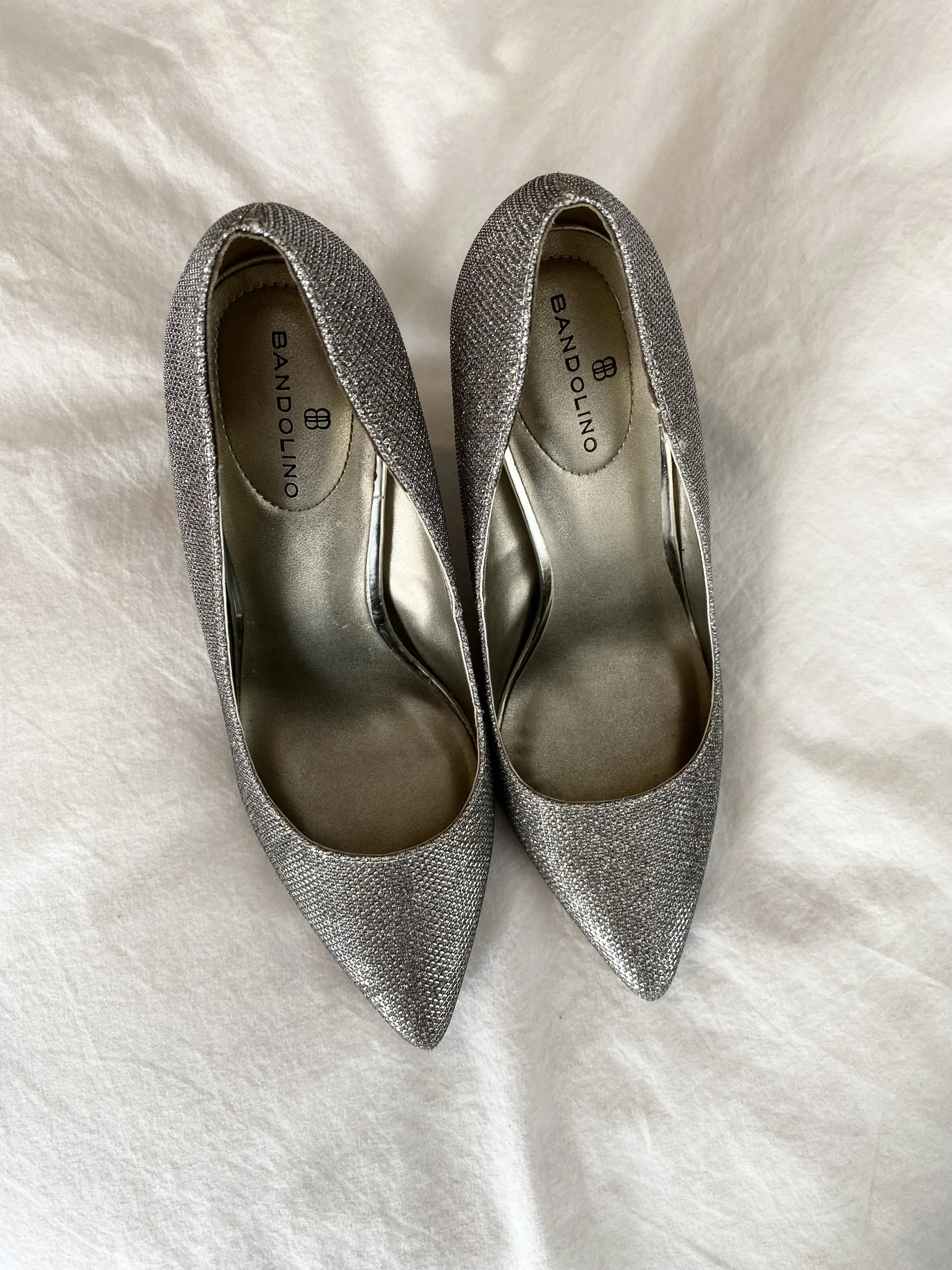 Bandolino Silver Sparkle Heels (8)