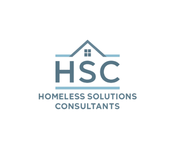 Logo of Homeless Solutions Consultants with a house graphic and the text 'HSC' and 'Homeless Solutions Consultants'.