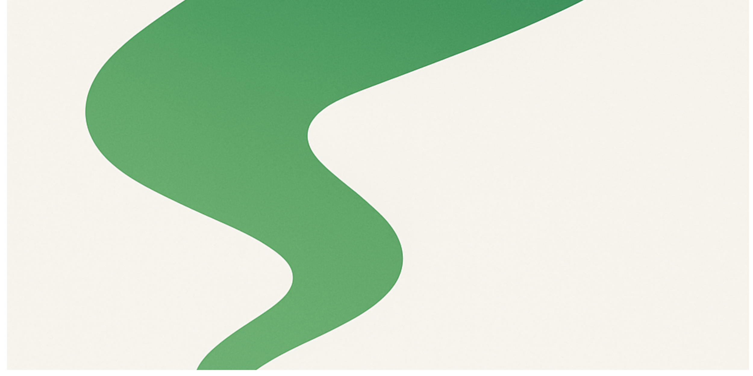 Close-up of a stylized green ribbon or path on a white background.